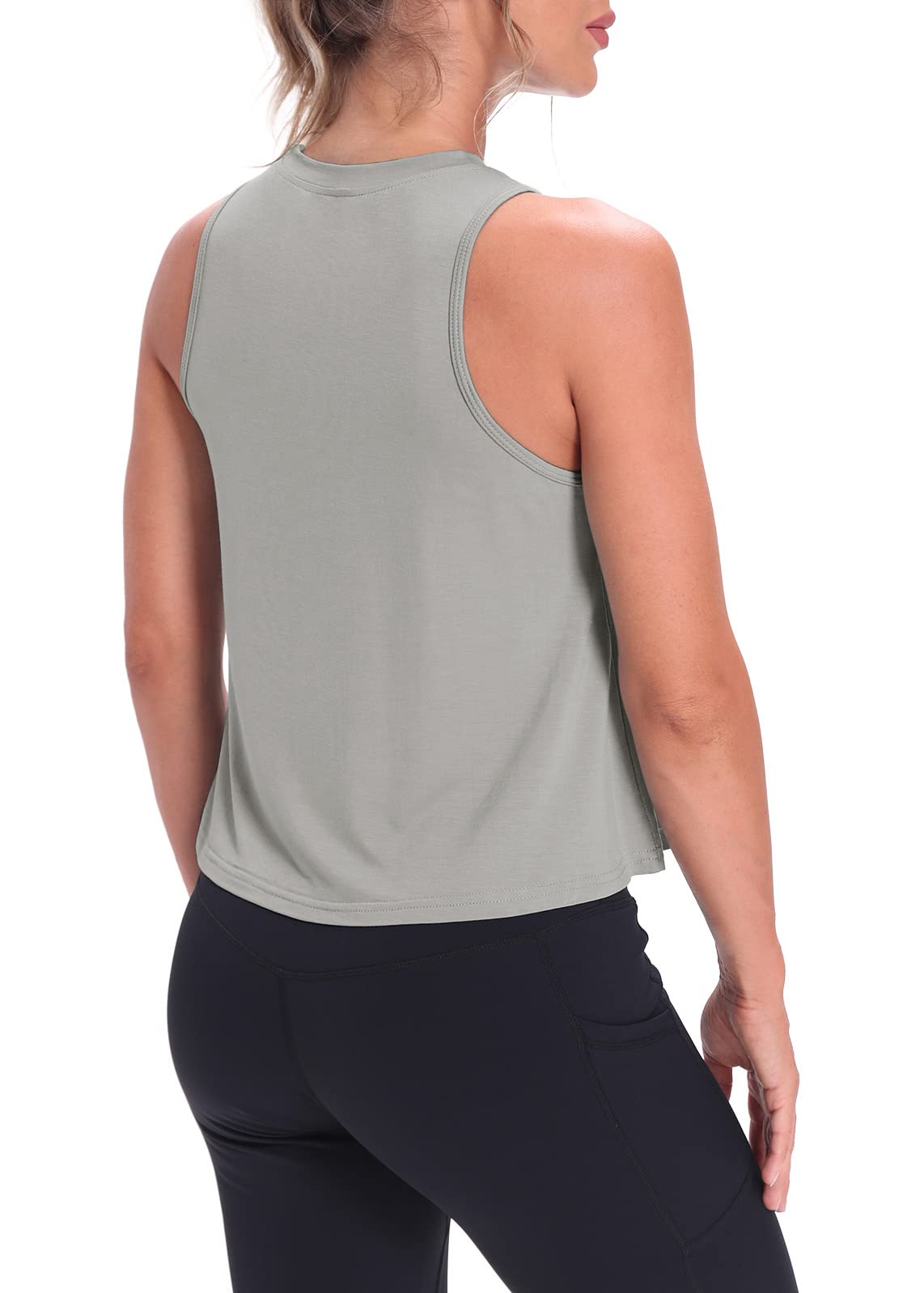 Stylish Mippo Crop Tops for Women - Breathable Workout Shirts & Flowy Cropped Tank Tops - Perfect for Yoga, Gym & Summer Outfits