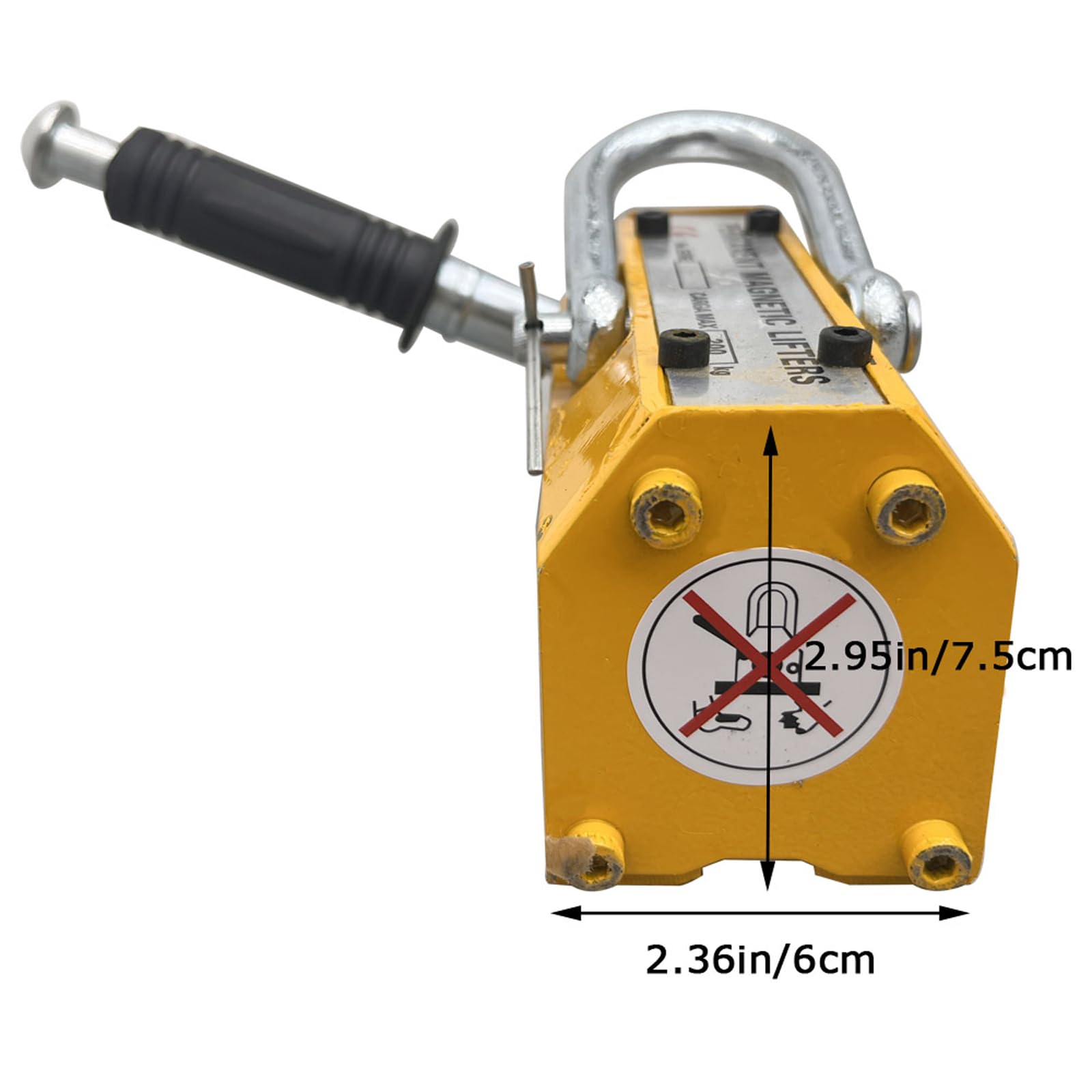 TECHTONGDA 440 lbs/200 kg Lifting Magnet with Release - Heavy Duty Permanent Neodymium Lift Magnet for Steel Plates, Blocks, Rods & Cylinders - Ideal for Construction, Metalworking & Industrial Material Handling
