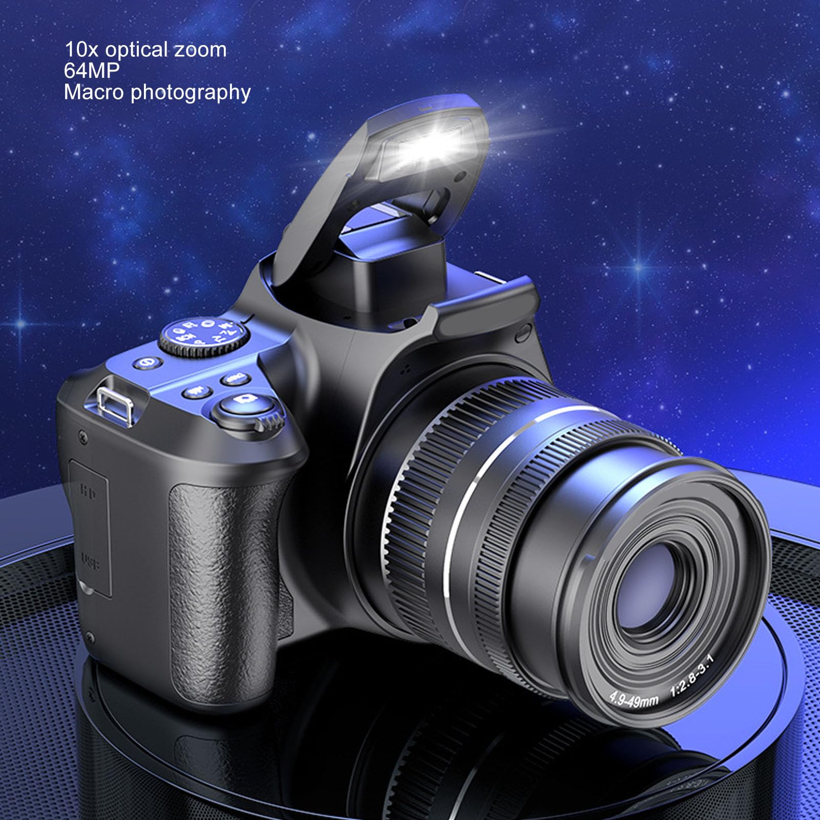 4K Digital Camera with 64MP & WiFi - 40X Zoom, Anti-Shake Vlogging Camera for YouTube, Travel Photography - Compact Video Camera with 256GB Expandable Memory & PC Webcam Function - Perfect for Blogging, Vlogging, and Outdoor Adventures