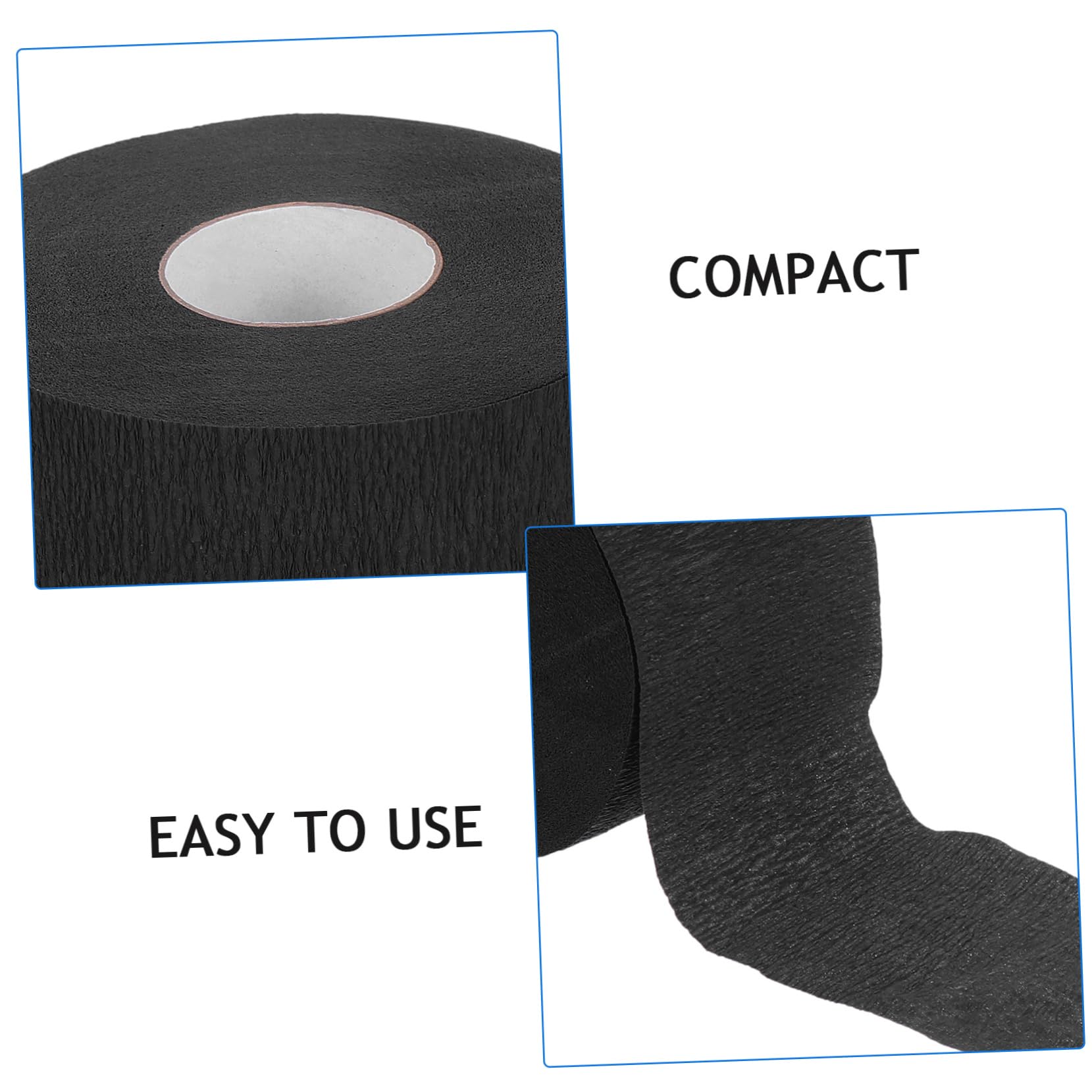 Baluue 5 Rolls Disposable Barber Neck Strips - Black Neck Wrap Paper for Haircut, Salon & Styling - Protects Skin from Hair Clippings & Irritation | Perfect for Barbershops, Salons & Home Haircuts