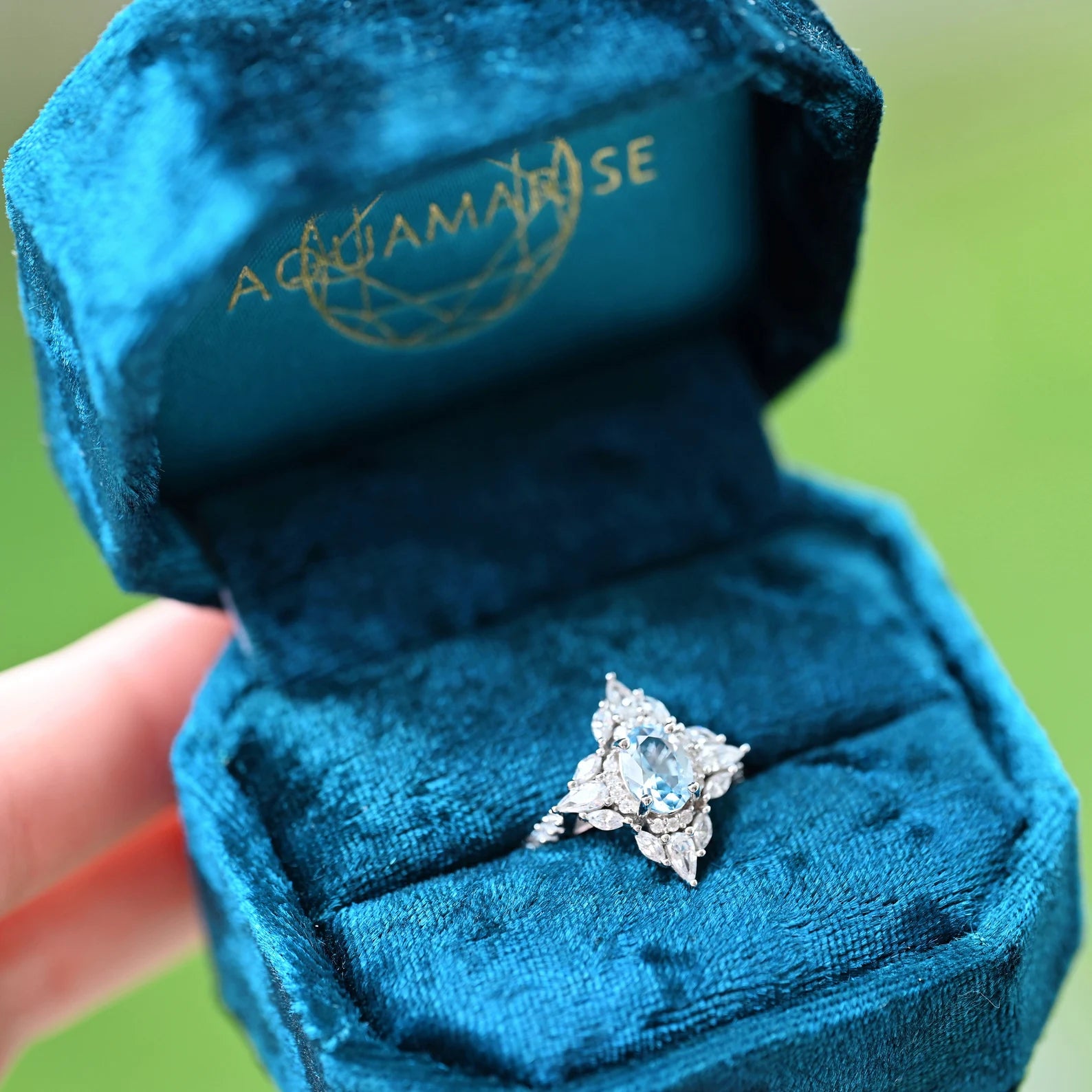 Stella North Star Aquamarine Ring - Sterling Silver Jewelry for Women, Elegant Birthstone Gift for March, Anniversary & Valentine's Day | Perfect for Everyday Wear & Special Occasions
