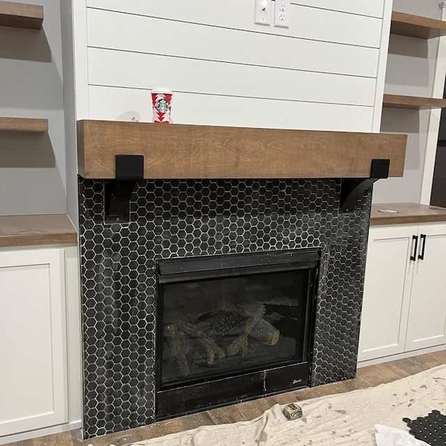 2 Pack Premium Heavy Duty Fireplace Shelf Brackets - 4