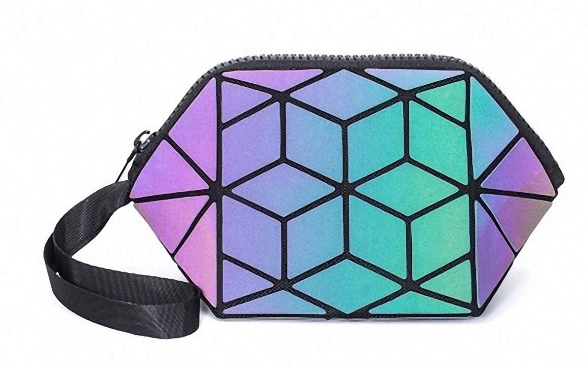 Holographic Geometric Tote Bag for Women - Stylish & Reflective Crossbody Purse for Parties & Night Out