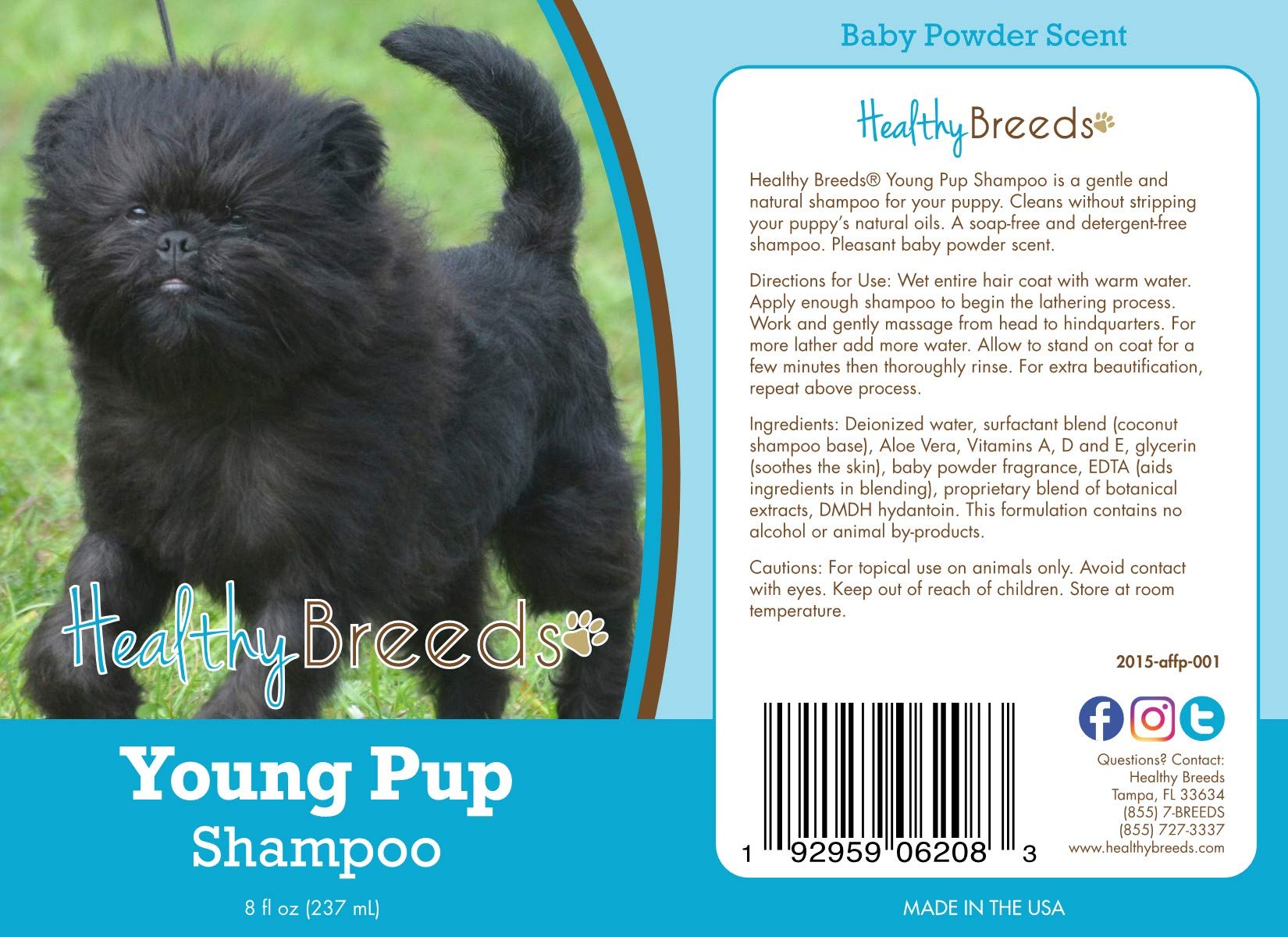 Healthy Breeds Affenpinscher Puppy Shampoo - 8 oz Gentle Tear-Free Formula for Sensitive Skin - Perfect for Bathing, Grooming & Maintaining Soft Coat