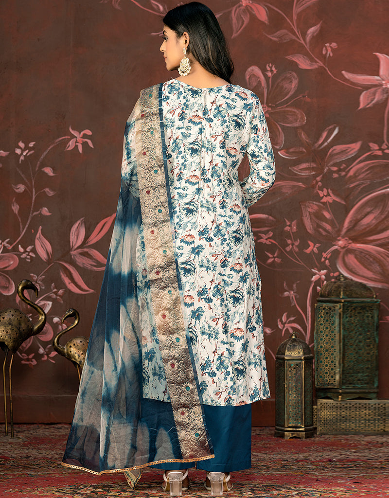 Elegant Blue Jam Cotton Designer Party Wear Salwar Suit Collection - Premium Heavy Cotton Fabric for Weddings & Festive Occasions
