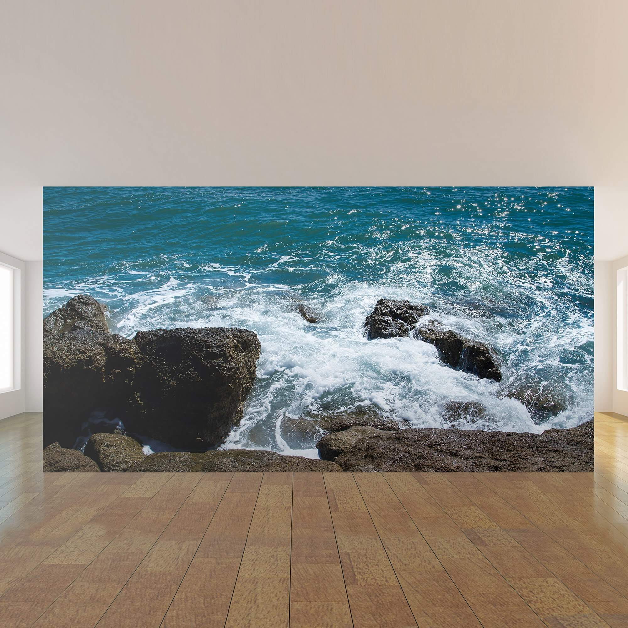 Blue Ocean Landscape Peel and Stick Removable Wallpaper Mural 8092 - Self-Adhesive Decorative Wall Art for Living Room, Bedroom & Office
