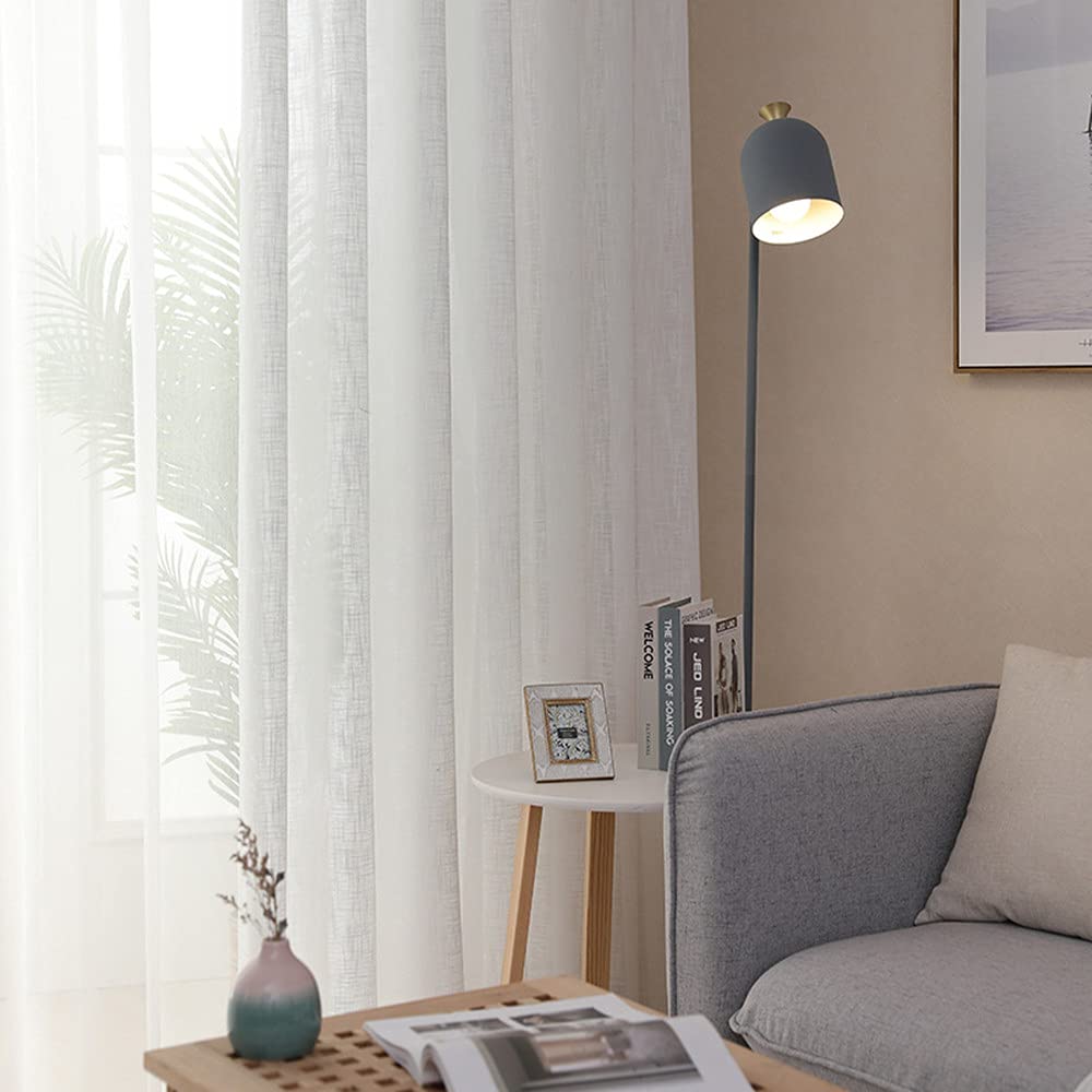 Elegant White Pinch Pleat Sheer Voile Curtain Panels - 84
