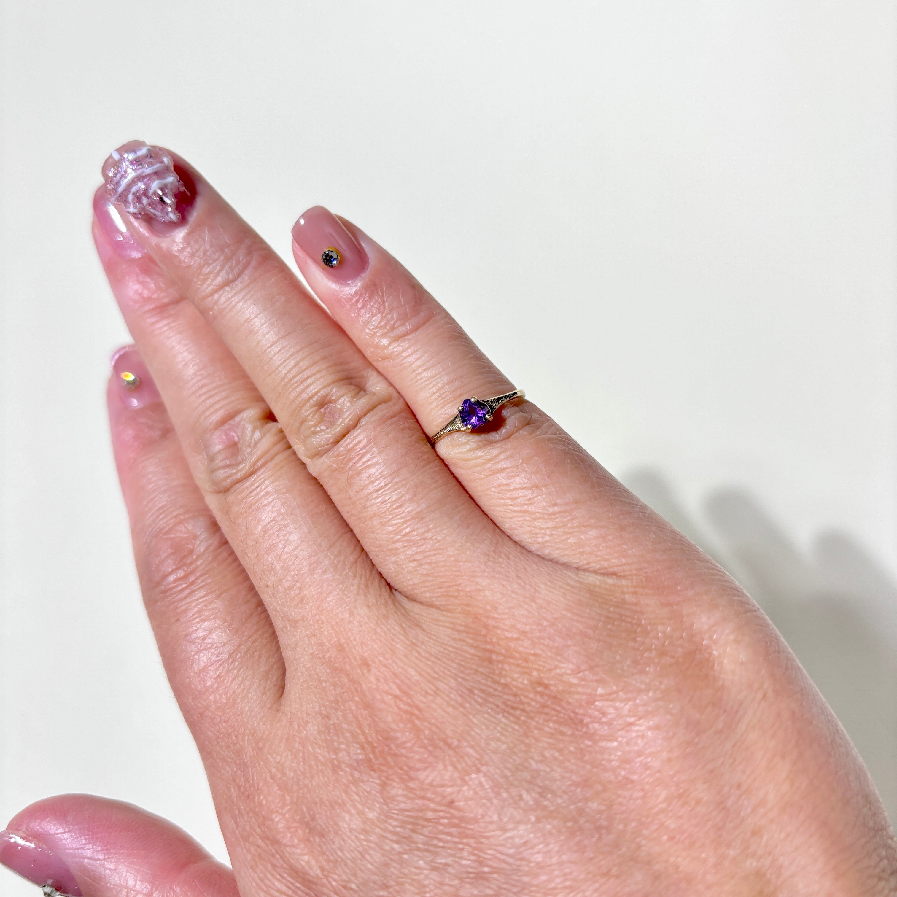 10K Yellow Gold Heart Cut Amethyst Ring - 0.23ct Natural Gemstone Jewelry for Women - Size 2.75 - Perfect for Valentine's Day, Anniversary & Romantic Gifts