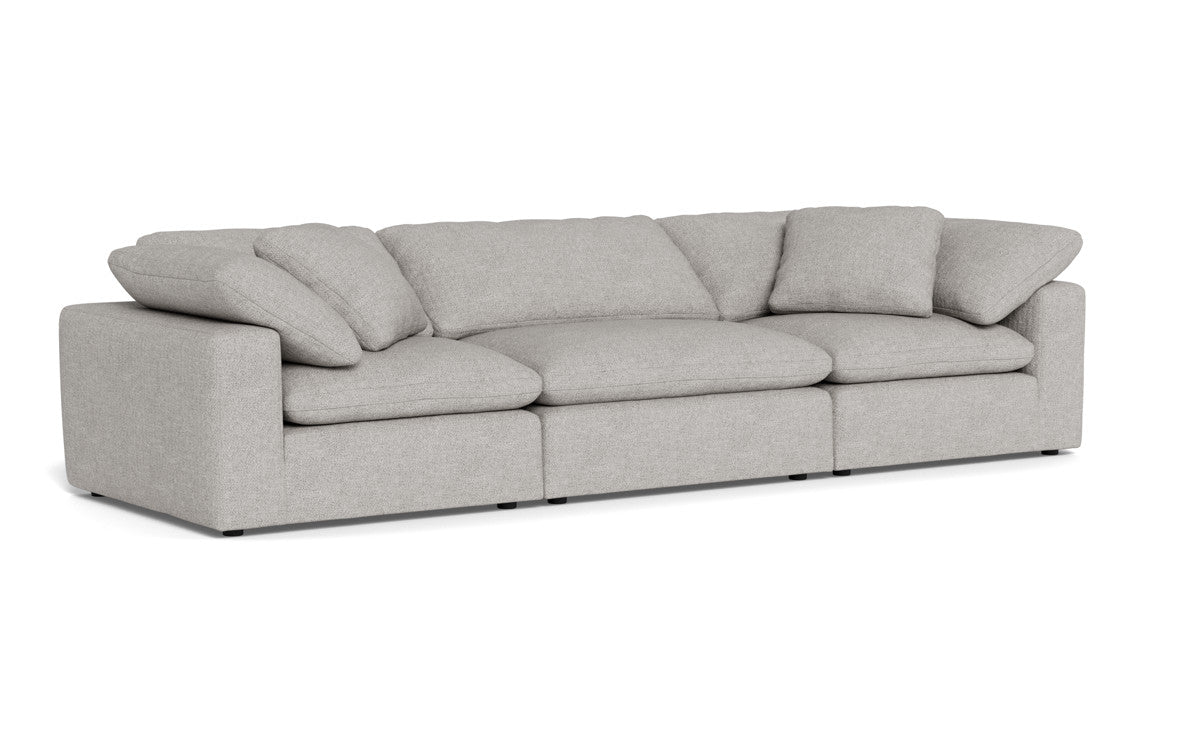 Fluffy 3-Piece Sofa Set - Ultra Soft Plush Fabric Sectional Couch for Living Room, Lounge & Family Room Comfort