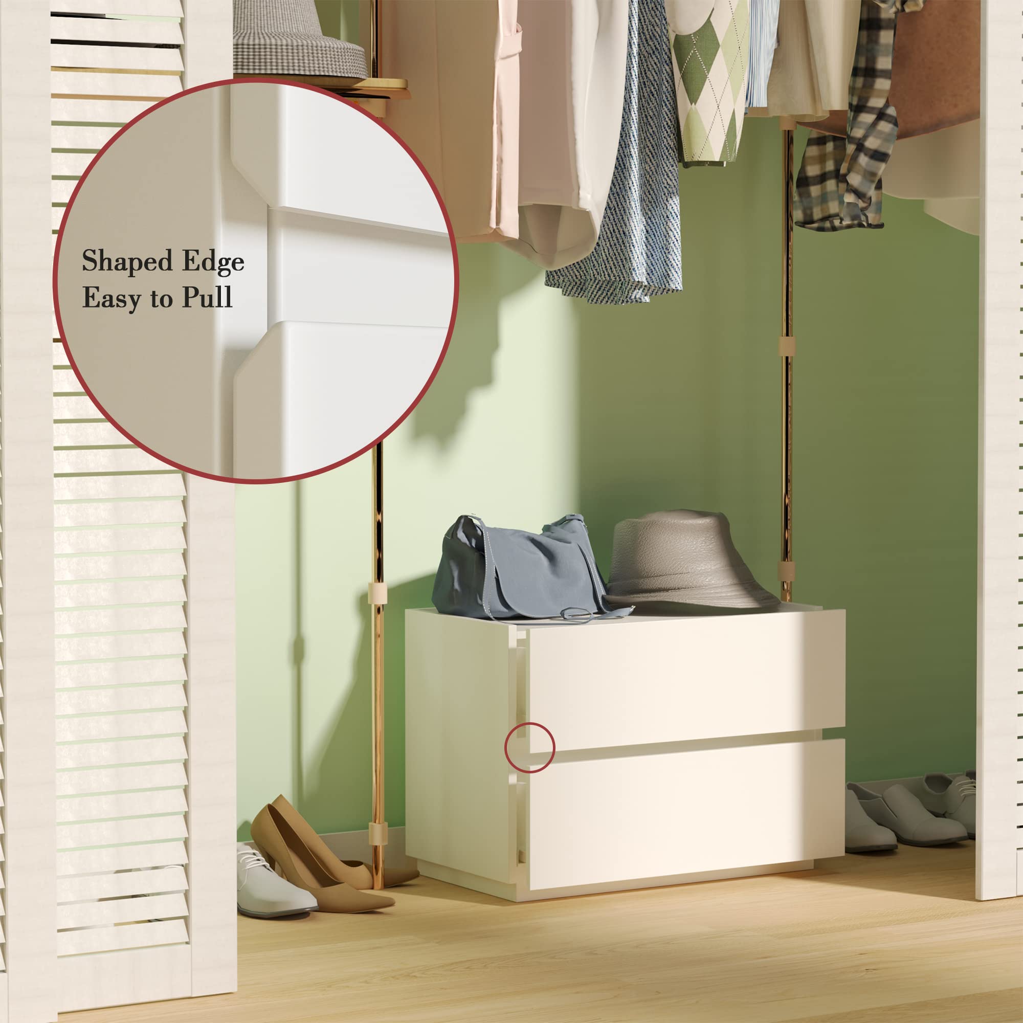 Woodtalks Stackable 2-Drawer Dresser - White 23.6