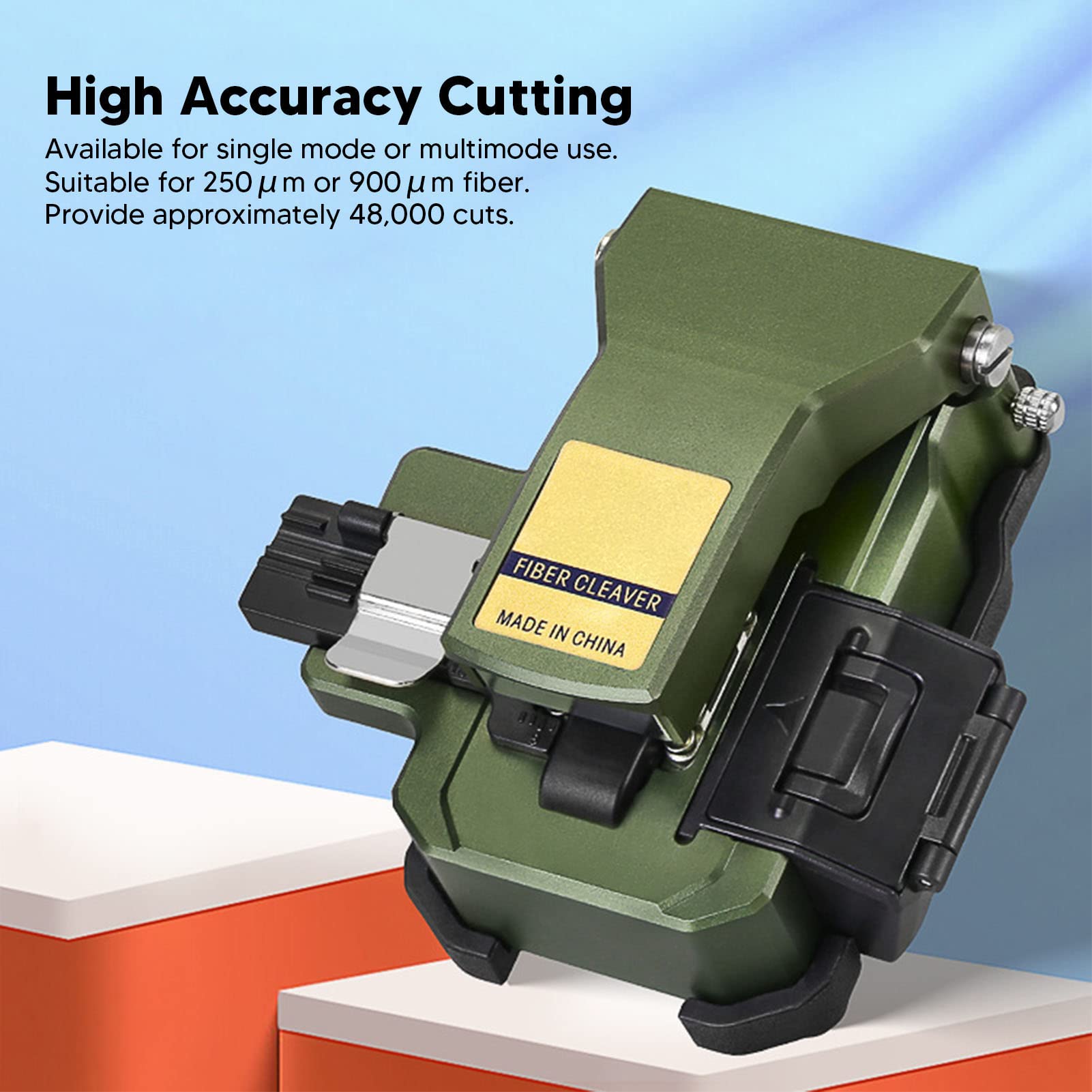 AUA X8 Mini One Step Fiber Optic Cleaver - Fully Automatic Optical Fiber Cutter with Hex Screwdriver & 0.5° Cut Angle for 0.25mm/0.9mm Cables - Perfect for Telecom, Data Centers & Network Installations