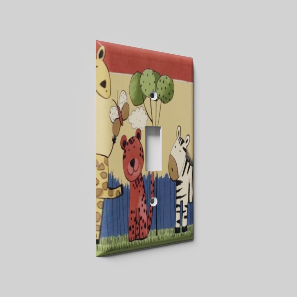 Animal Birthday Party Light Switch Cover - Toggle Wall Plate for Kids Room
