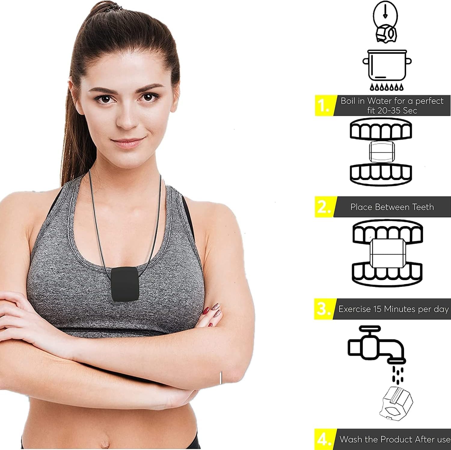 NAPPWE Jawline Exerciser for Double Chin Reduction - Face & Neck Toner for Women & Men - Improve Jawline Definition & Look Younger - Perfect for Home, Office & Travel Workouts