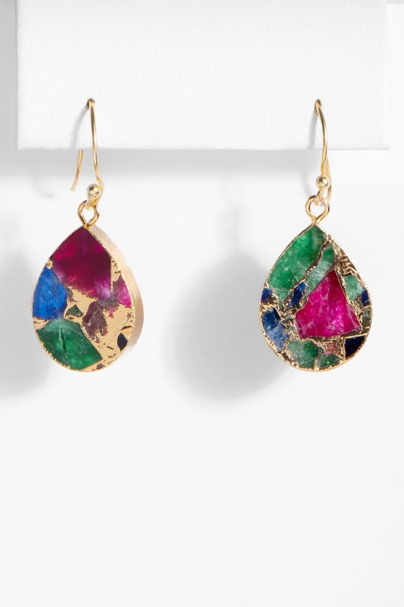 Natural Gemstone Drop Mojave Earrings for Women - Handmade Boho Dangle Earrings for Casual & Party Wear - Perfect Gift for Her