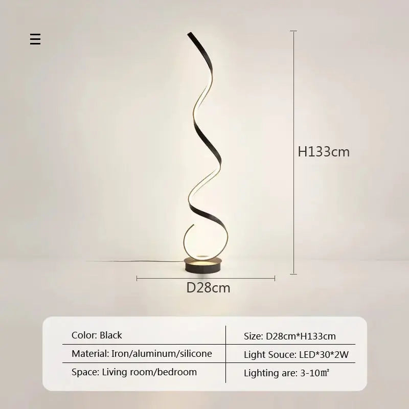 Marya Modern LED Wavy Floor Lamp - 60W Dimmable Standing Light for Living Room, Bedroom & Office - Energy Efficient Ambient Lighting for Home Decor & Relaxation