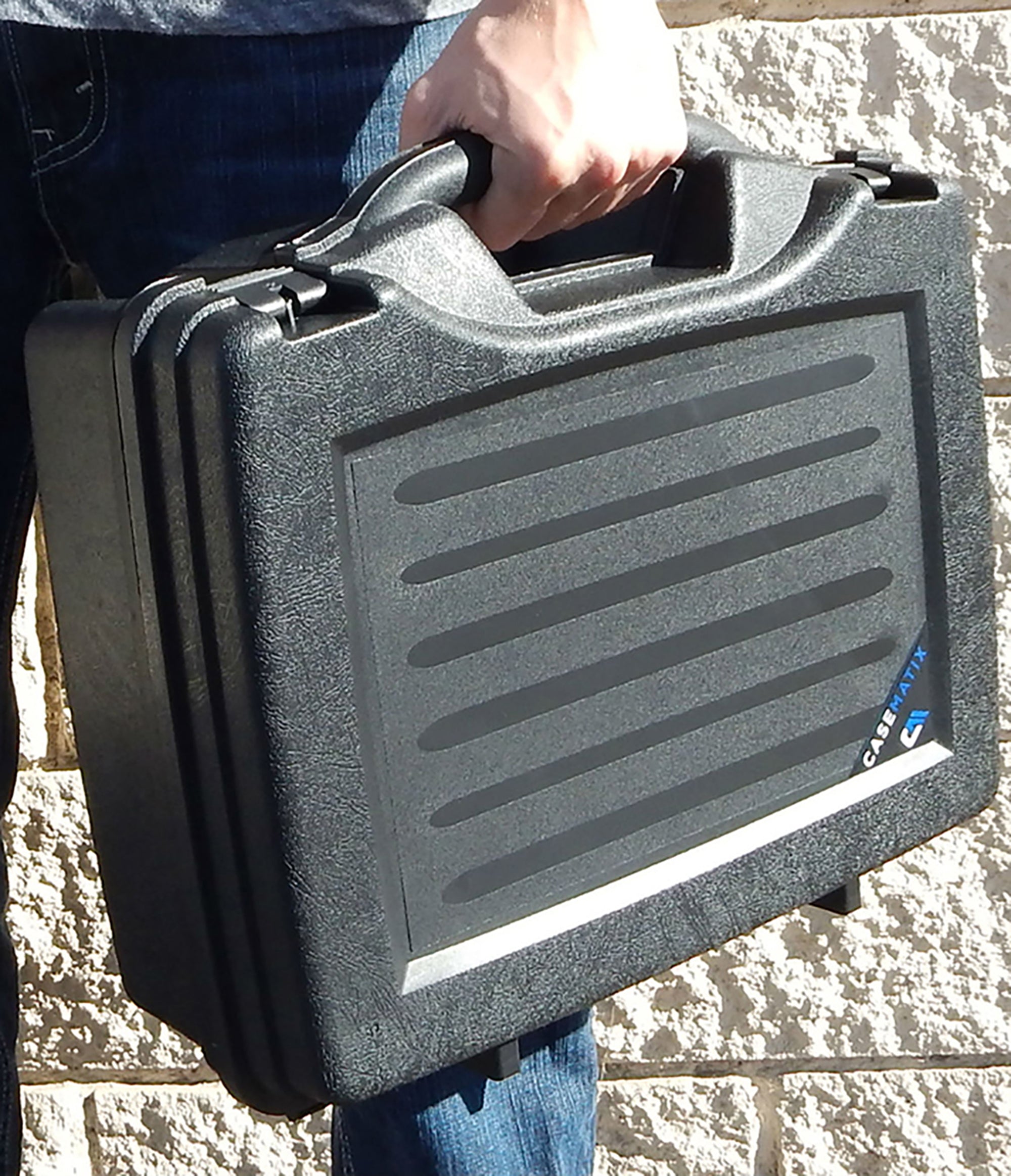 CASEMATIX 16 Hard Travel Case with Padlock Rings & Customizable Foam - Fits Accessories up to 14 x 9 x 4 - Perfect for Camera Gear, Tools & Electronics Protection