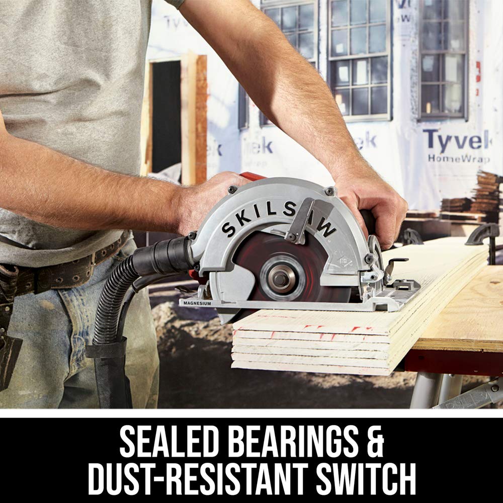 SKILSAW SPT67FMD-01 15 Amp 7-1/4 Inch Sidewinder Circular Saw - Powerful Fiber Cement Cutting Tool for Professional Contractors and DIY Projects - Perfect for Deck Building, Roofing, and Framing Work