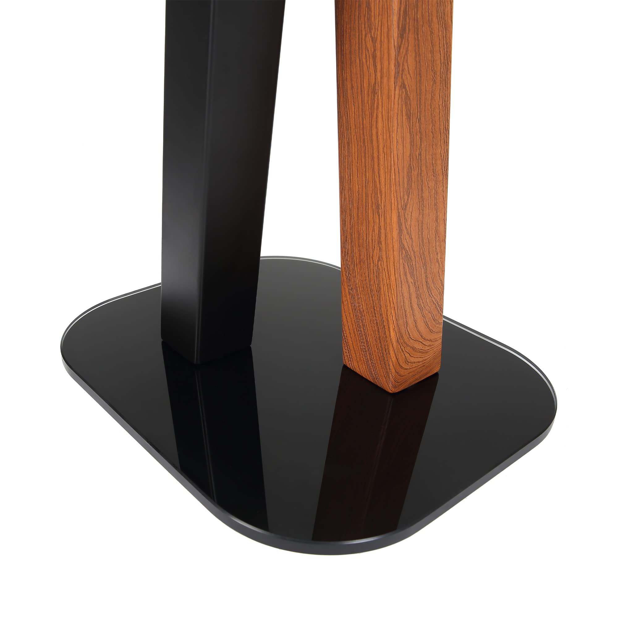 EXIMUS 600 Series Universal Speaker Floor Stands - Adjustable Height, Cedar Black Finish - Perfect for Home Theater, Studio Monitors & Bookshelf Speakers