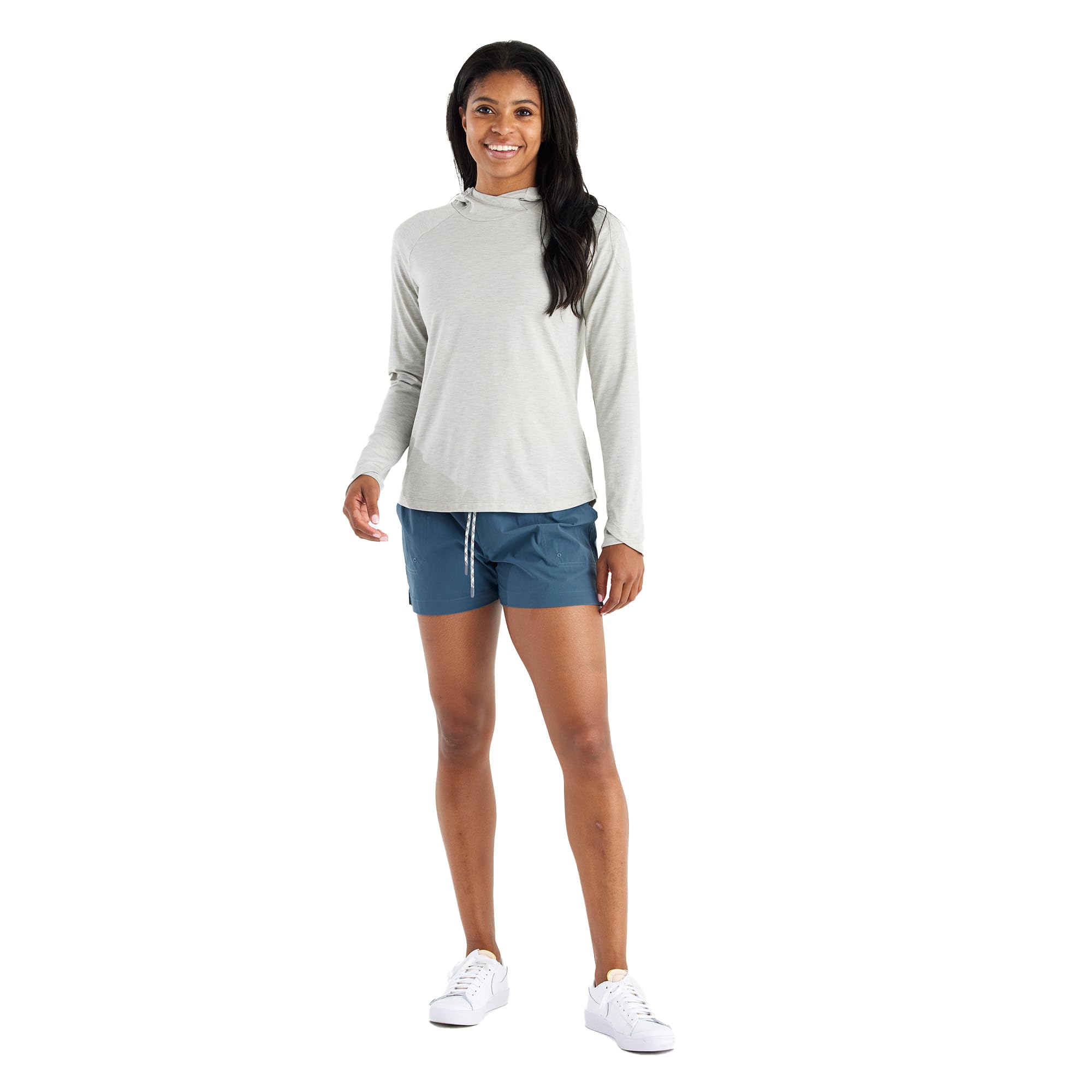 Free Fly Women's Elevate Hoodie - UPF 30+ Sun Protection Long Sleeve Shirt, Moisture Wicking & Breathable Beachwear for Hiking, Yoga & Outdoor Activities