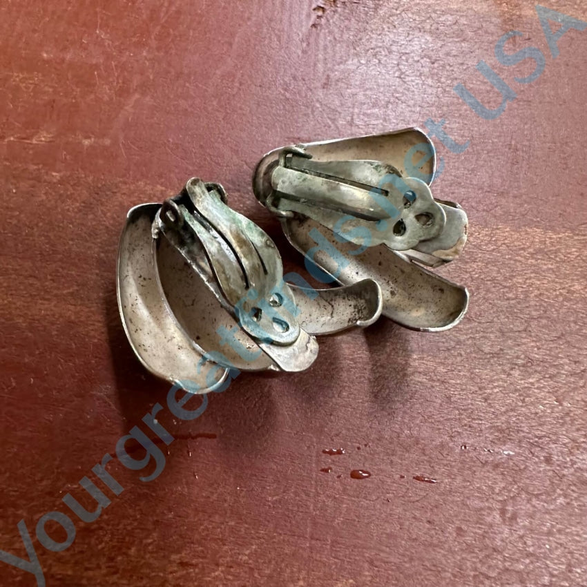 Vintage Mexican Sterling Silver Clip Earrings for Women – Handmade Dangle Hoop Earrings – Perfect for Parties, Weddings & Special Occasions