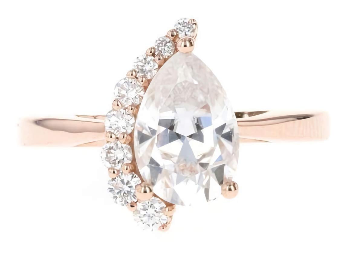 1.41 Carat (CTW) Moissanite Engagement Ring in 10K, 14K, or 18K Gold – Platinum Plated Silver Women's Personalized Wedding Ring for Proposals, Anniversaries & Special Occasions