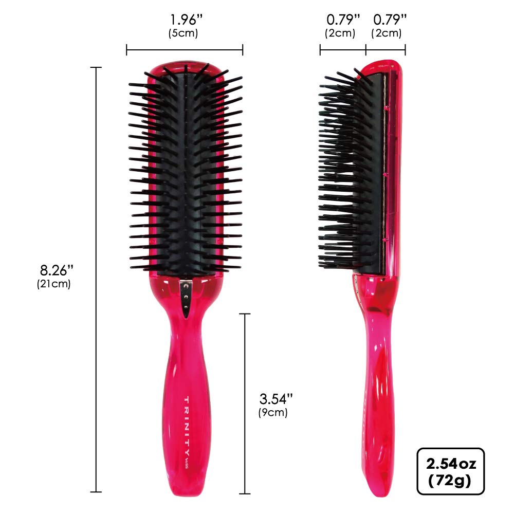 Anti Static Hair Brush for Curls - 7 Row Styling Brush for Separating, Shaping & Defining Curls | Blow Drying, Detangling & Styling Brush for Women | Perfect for Salon, Home & Travel Use | Made in Japan