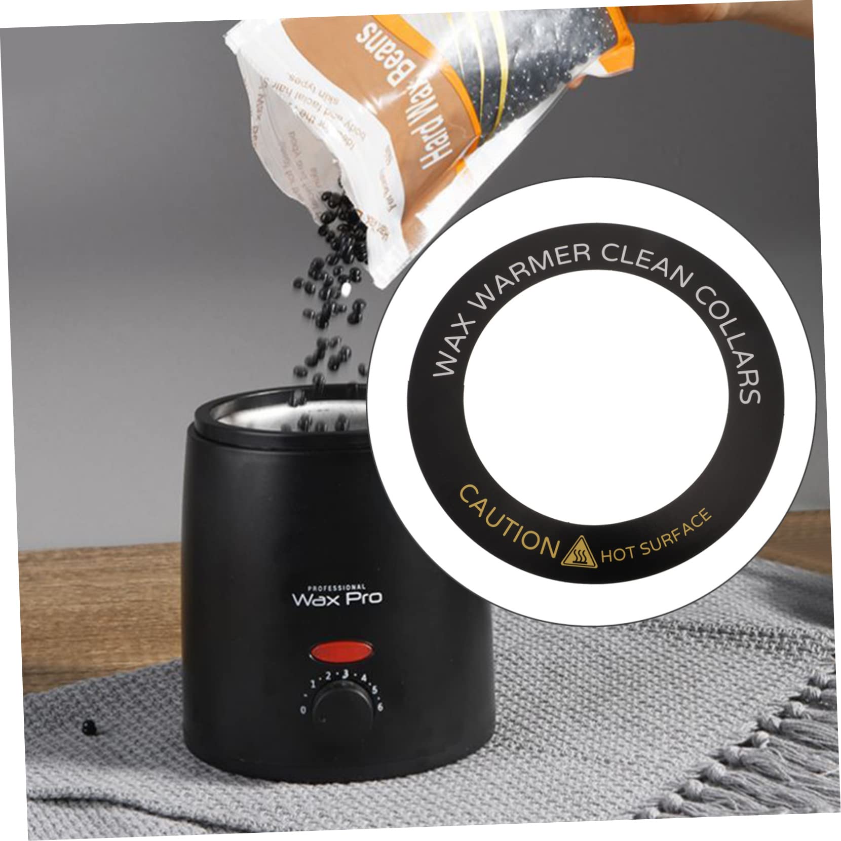 IPetboom 50pcs Wax Warmer Accessories Kit - Anti-Ring Wax Pot Collar, Hair Removal Wax Protector Rings, Heater Paper Washer & Wipes for Professional Waxing - Perfect for Salon, Spa & Home Use (Black)