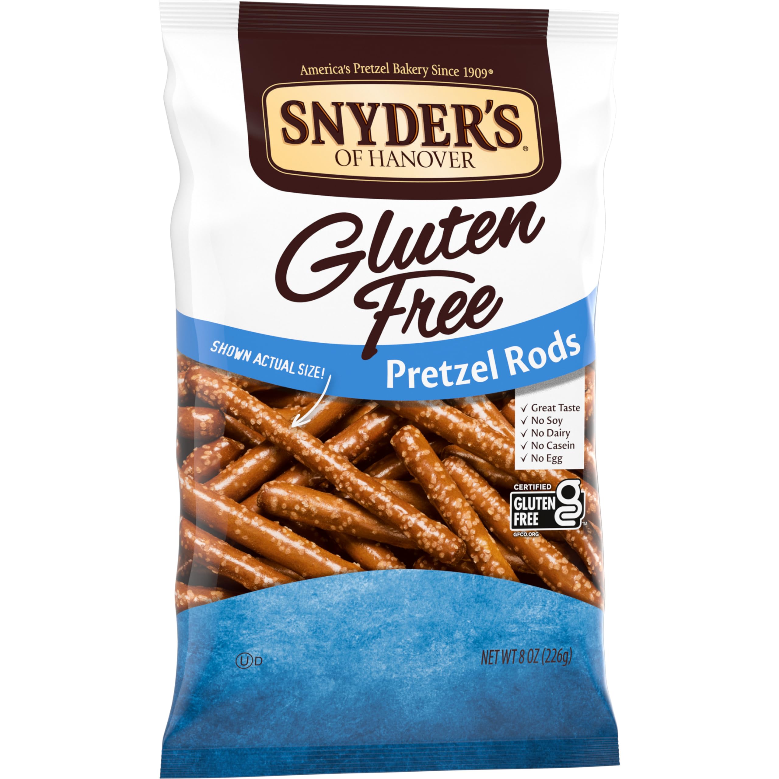 Gluten Free Pretzels by Snyder's of Hanover - 8 Oz Pack | Healthy Snack for Parties, School Lunches & On-the-Go