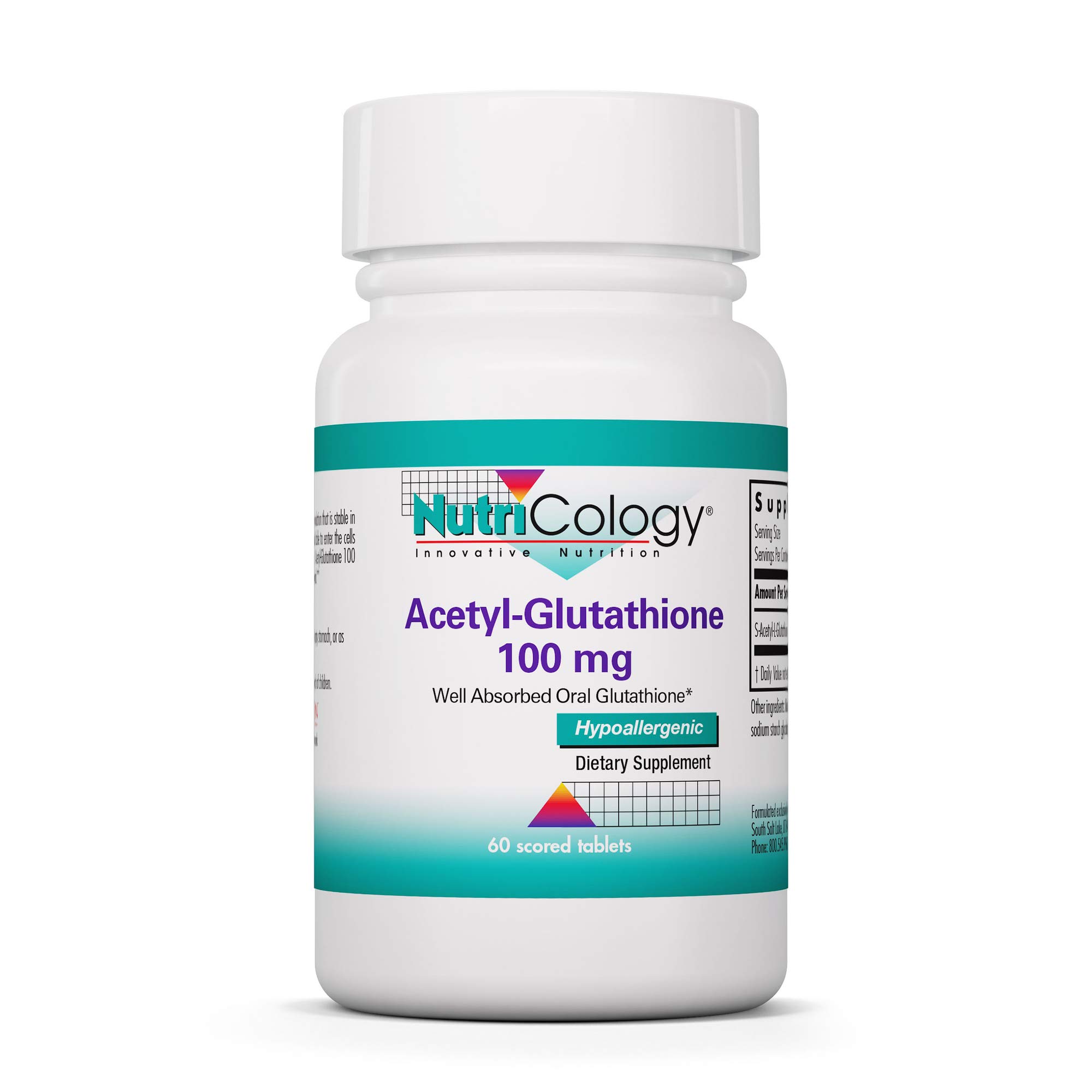 Nutricology Acetyl-Glutathione 100mg - 60 Capsules | S-Acetyl-L-Glutathione Supplement for Immune Support & Antioxidant Defense | Highly Bioavailable Oral Glutathione | Supports Detox & Cellular Health | Perfect for Daily Wellness & Immune Boosting