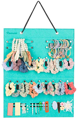 Baby Girls Hair Ties Holder & Scrunchies Organizer - Hanging Hair Bow Storage with Clips for Hair Accessories | Perfect for Nursery, Bedroom, and Travel Organization