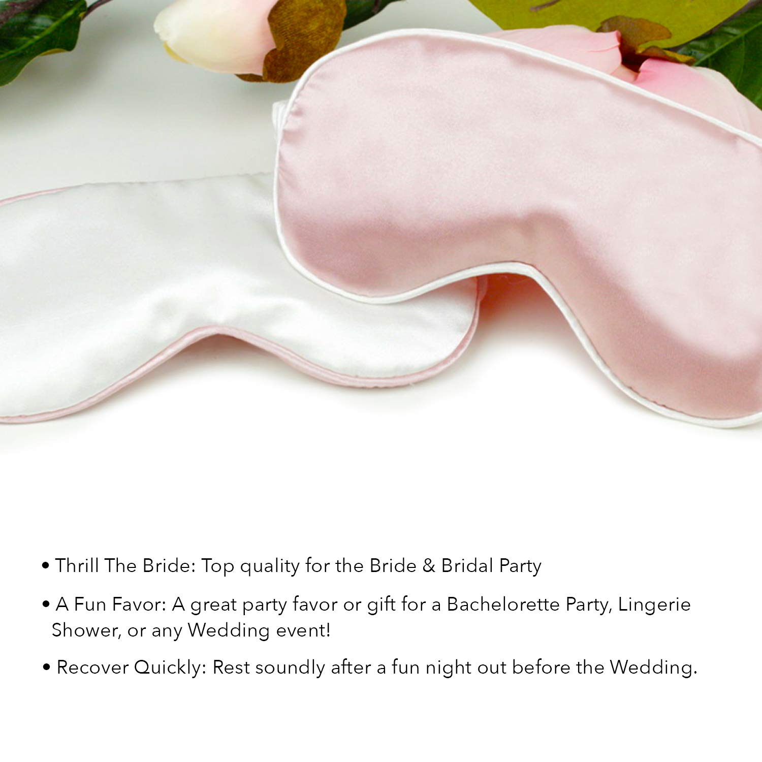 Rose Gold Sparkle Bridal Sleep Mask with Arched Diamond Design - Wedding Gift for Bride - White & Rose Gold Blush Piping Eye Mask (BRD RsG) - Perfect for Bridal Shower, Honeymoon & Relaxation