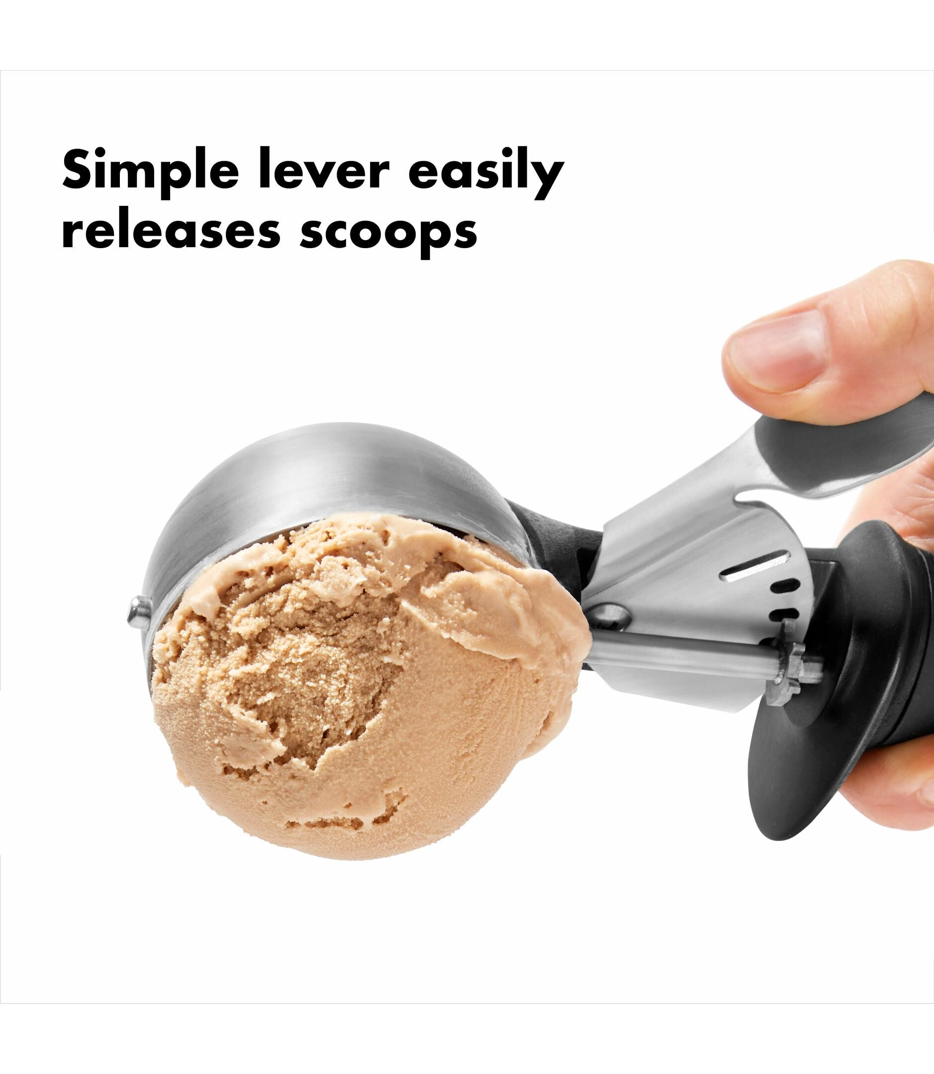 Premium Stainless Steel Ice Cream Scoop with Ergonomic Handle - Perfect for Scooping Hard Ice Cream, Gelato, Sorbet & Cookie Dough - Ideal for Home Kitchens, Ice Cream Shops & Dessert Parlors