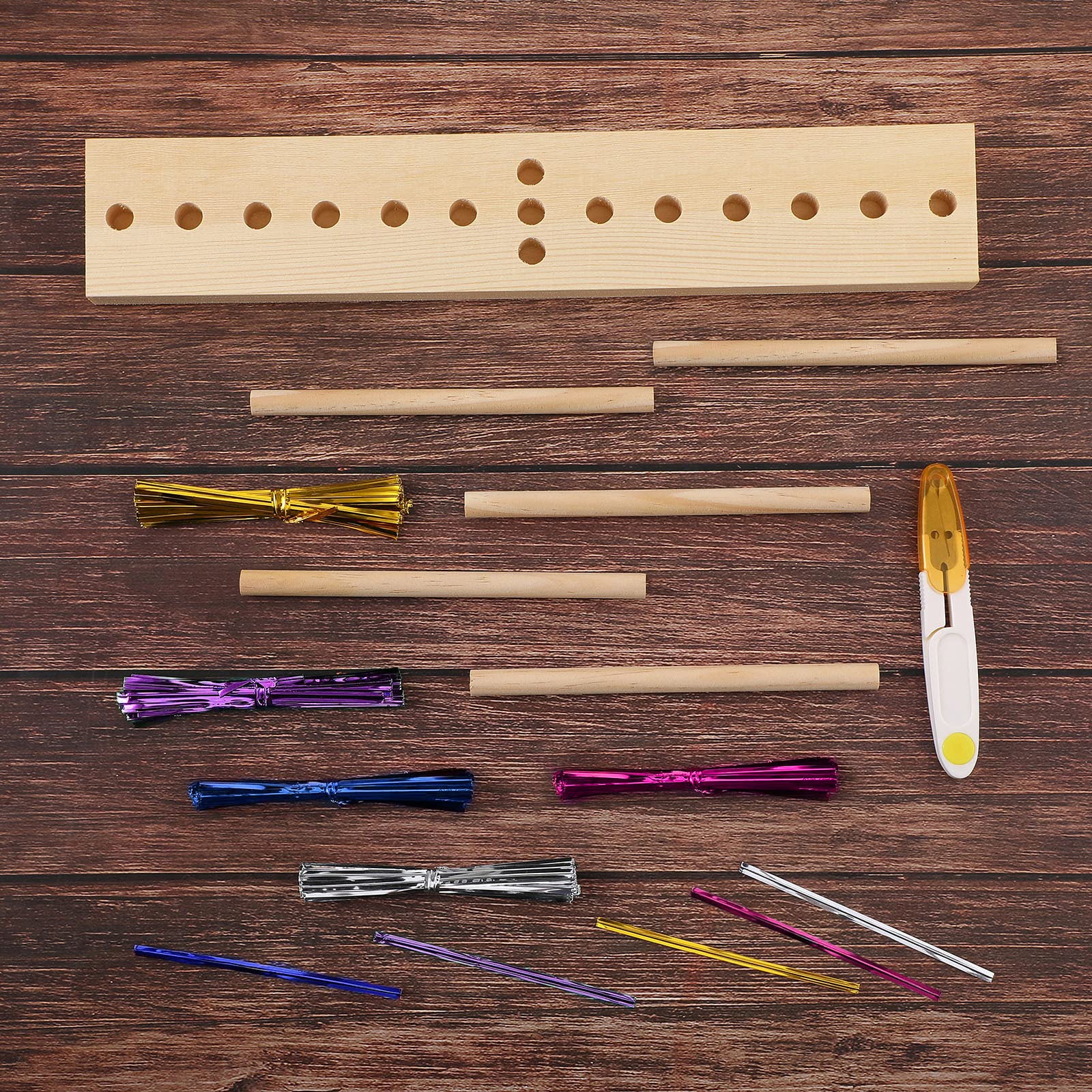 Premium WILLBOND Bow Maker Tool Kit - U-Shaped Scissor & Twist Ties for DIY Ribbon Wreaths, Christmas Decorations, Hair Corsages & Gift Wrapping (Gold/Silver/Rose/Purple/Blue) - Perfect for Holiday Crafts, Party Decor & Handmade Gift Packaging