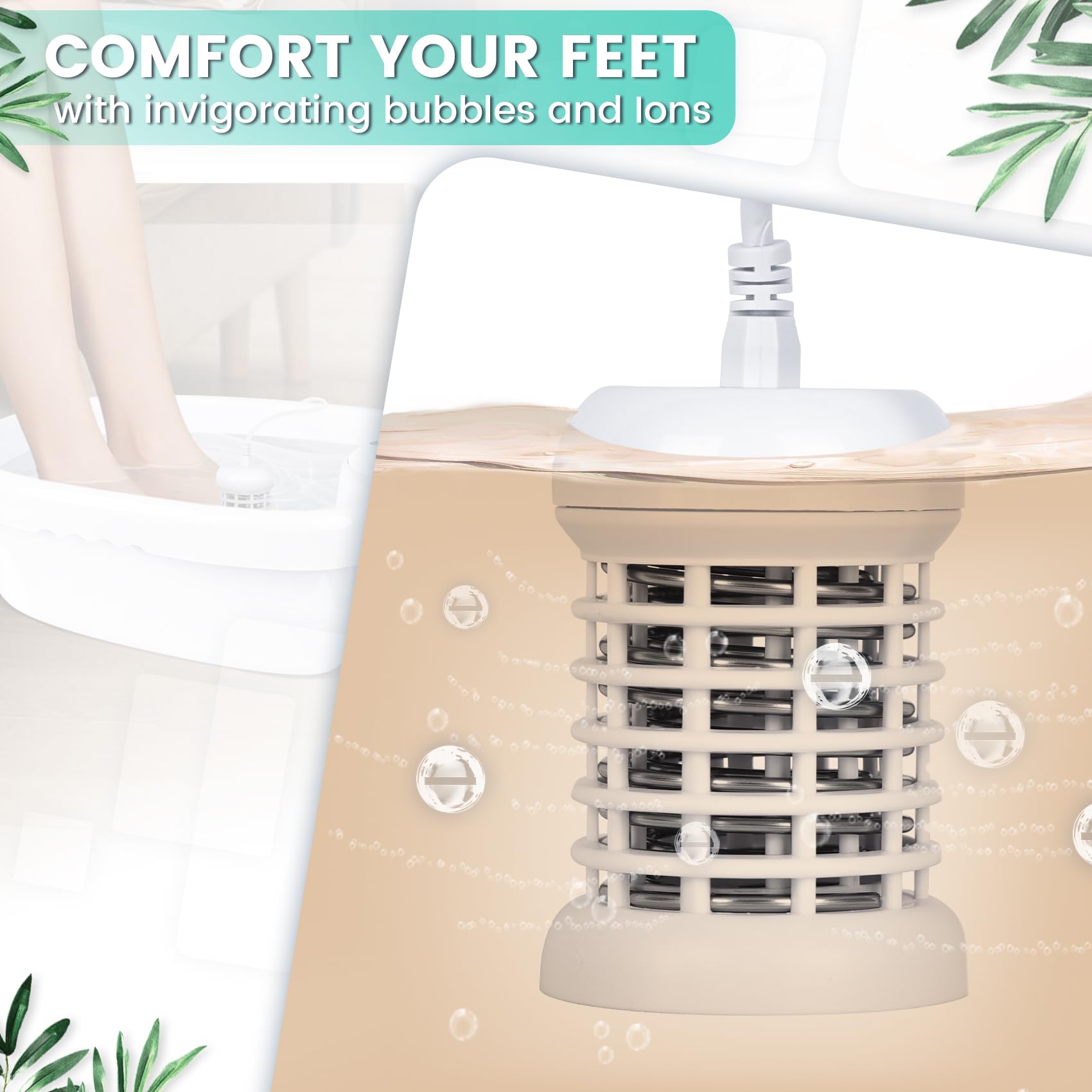 Ionic Detox Foot Bath Machine for Home Spa & Beauty Salon - Personal Foot Cleanse Therapy with Basin & 100 Liners | Relaxation, Detox & Wellness at Home