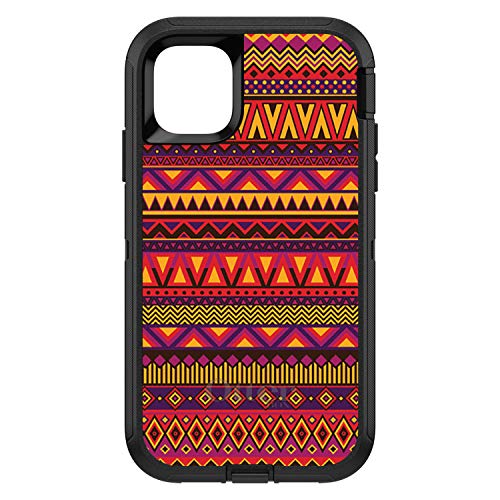 Purple Red Yellow Tribal Print On Black Case