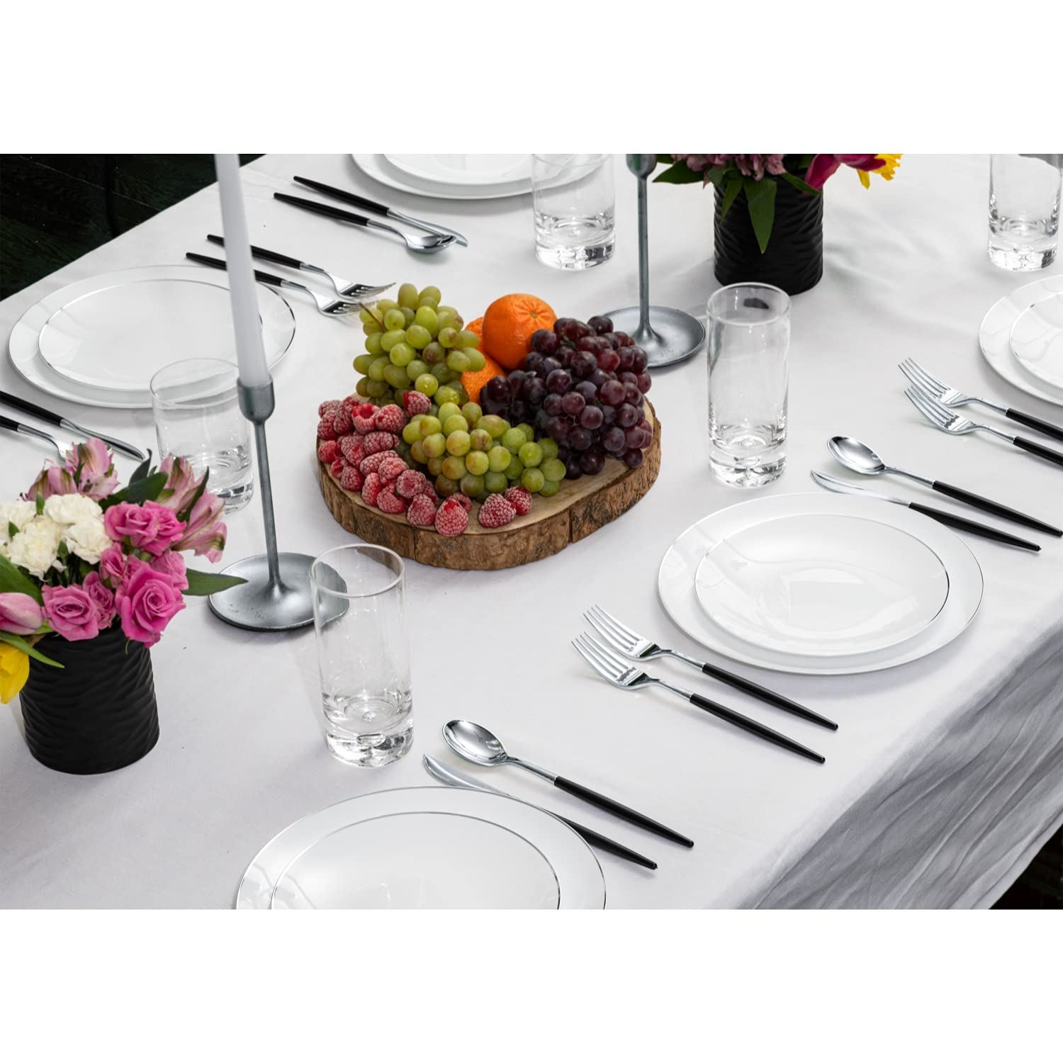 Trendables 120 Pack Heavy Duty Disposable Plastic Forks - Elegant Black & Gold Two-Tone Silverware for Weddings, Parties, Catering & Events - Perfect for Outdoor Dining, Picnics & Special Occasions