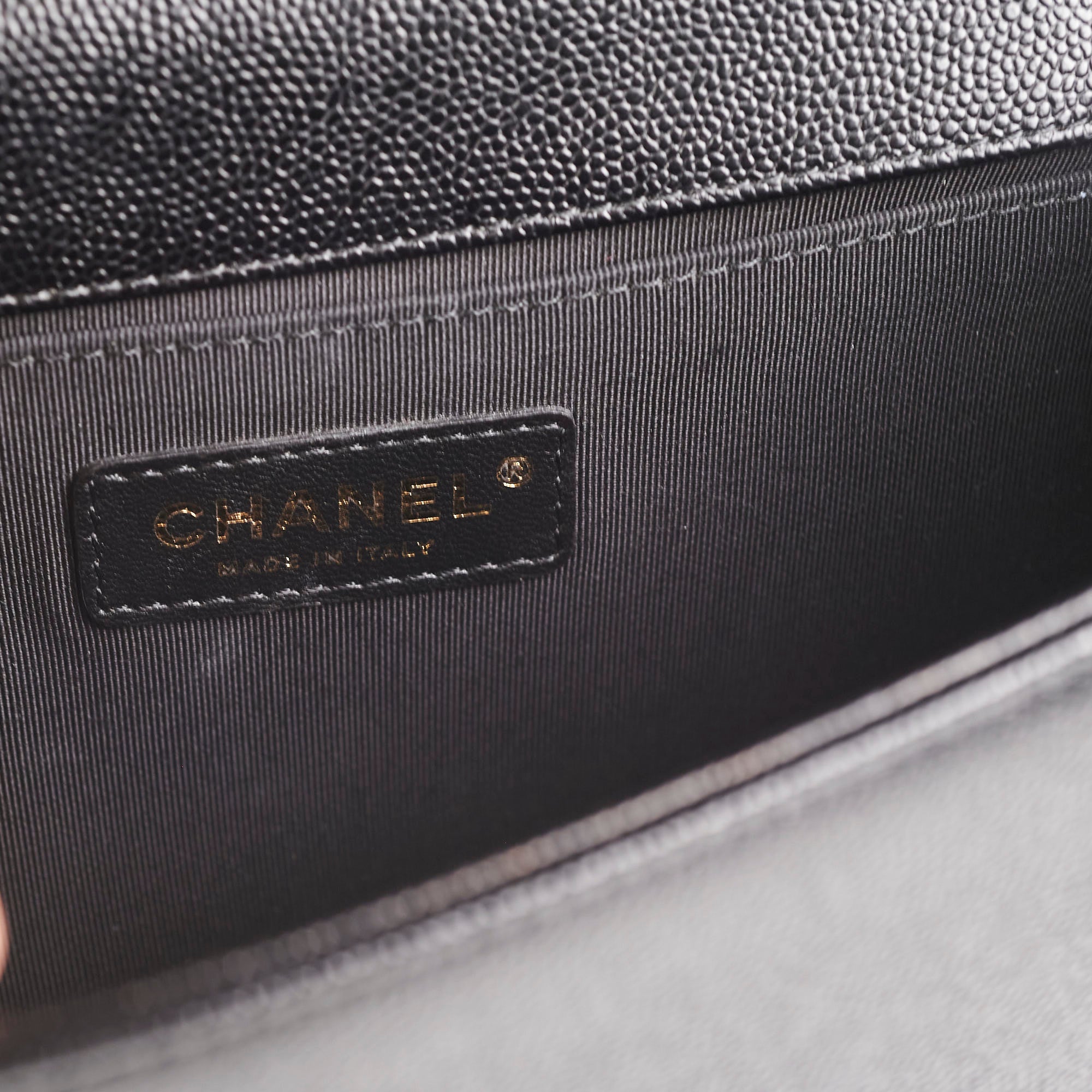 Chanel Old Medium Boy Bag Chevron Caviar Leather Black Crossbody Purse for Women | Luxury Designer Handbag for Evening Parties & Date Nights