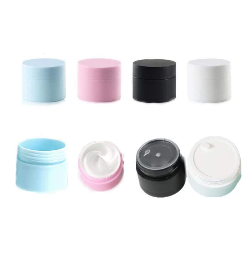 8-Piece Travel Containers Set - 15g Empty Plastic Cream Jars with Lids for Toiletries, Lotion, Cosmetic & Makeup Storage | Perfect for Face, Body & Hand Creams | Ideal for Travel, Sample Products & Home Organization