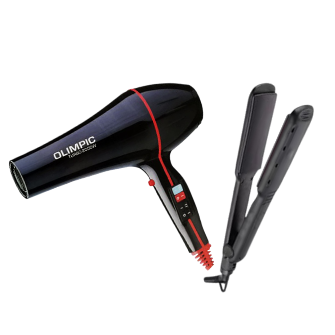 Professional Hair Dryer and Straightener Combo Set - Ionic Blow Dryer & Ceramic Flat Iron for Salon-Quality Styling at Home - Perfect for Travel, Daily Use & Gifts