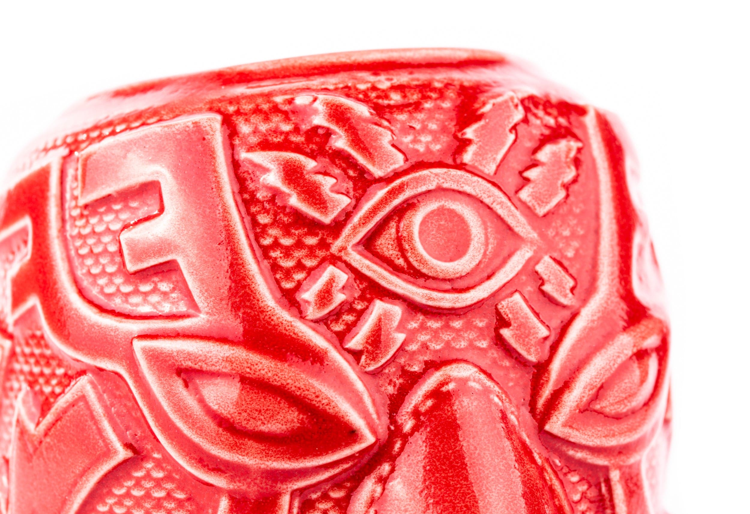 El Ojo Fantastico Tiki Mug - Furia Roja Variant | Handcrafted Ceramic Tiki Cup for Tropical Cocktails | Perfect for Luau Parties, Home Bar Decor & Tiki Drink Enthusiasts