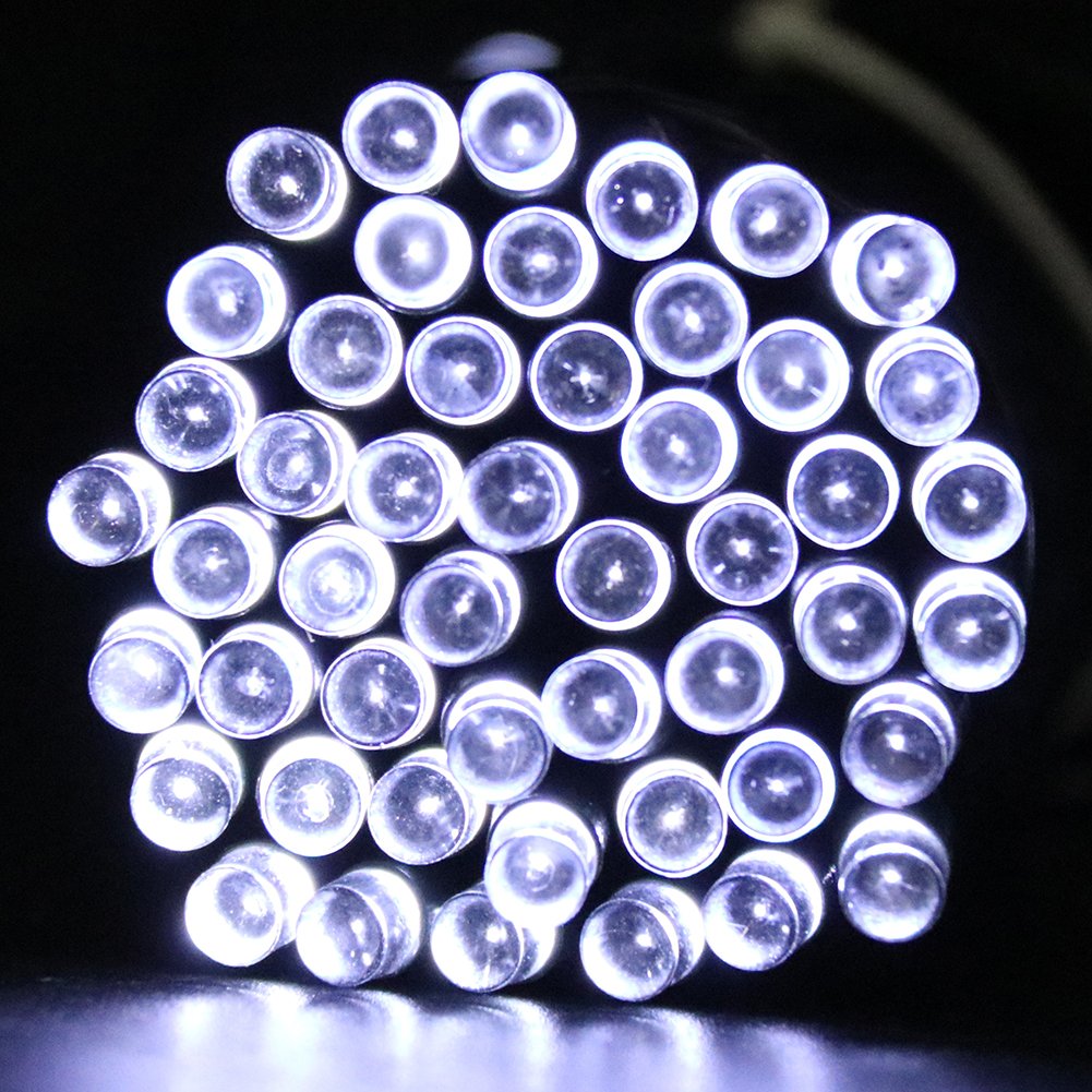 XUNATA 171ft Solar Christmas Lights - 500 LED Solar Powered Fairy String Lights with 2 Modes, Waterproof Outdoor Decoration for Garden, Home, Wedding & Holiday Parties (White) | Perfect for Backyard, Patio, Christmas Tree & Special Events