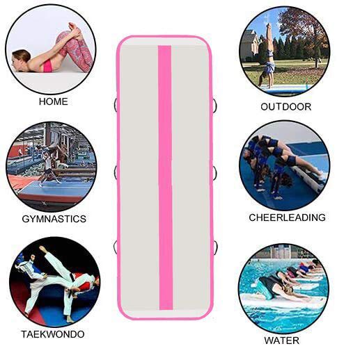 Premium Inflatable Gymnastics Tumbling Mat - 10ft/13ft Length, 4in/6in Thickness with Electric Air Pump - Ideal for Home Gym, Cheerleading Practice, Yoga & Water Training - Durable Tumble Track for Kids & Adults