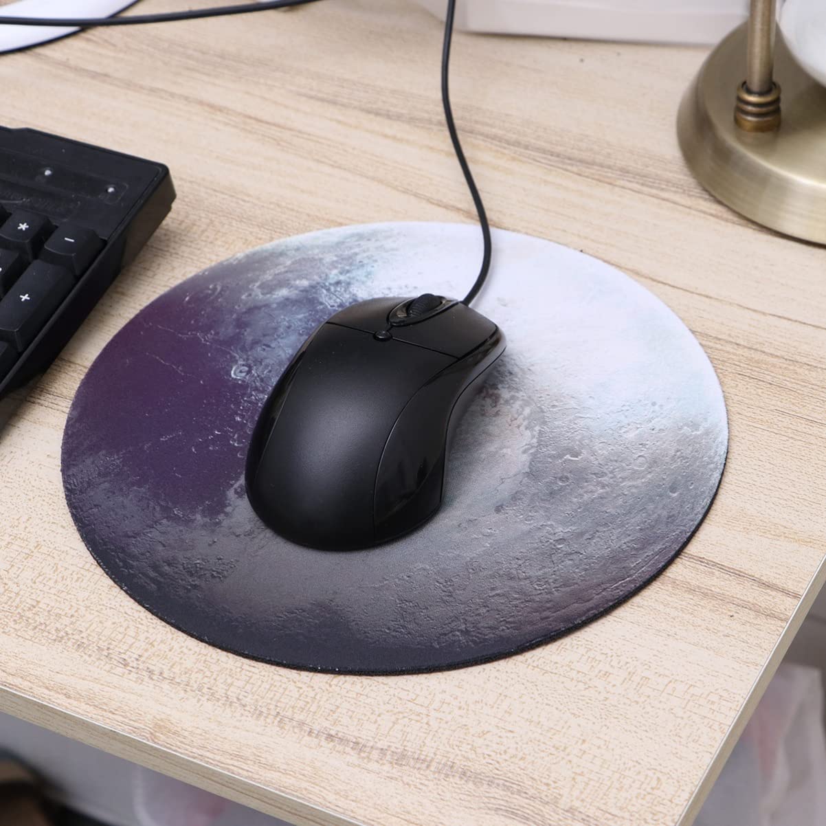 SOLUSTRE Custom Round Mouse Pad - Anti-Slip Desk Mat for PC, Laptop & Home Office | Pluto-Themed Computer Accessory for Gaming & Work (9.8 Inch)