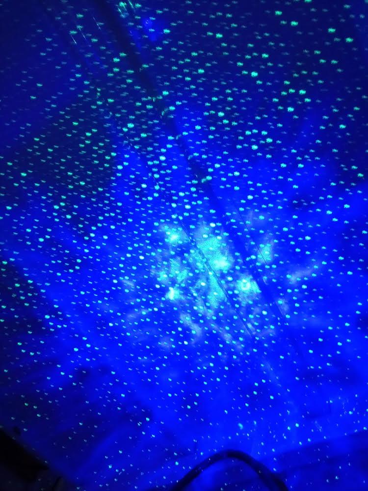 BlissLights Sky Lite Laser Projector - LED Nebula Cloud with Green Stars & Blue Clouds - White Galaxy Light for Bedroom, Party, Home Theater, and Relaxation