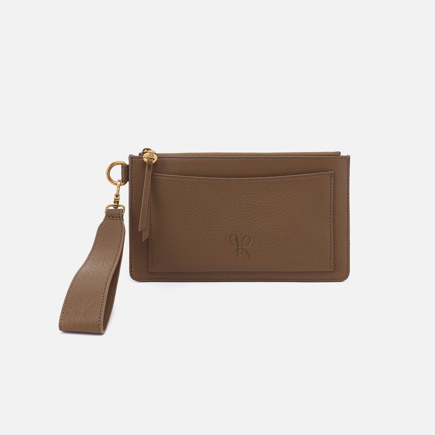 Hart Pebbled Leather Wristlet Wallet - Dark Elm Color for Women | Compact RFID Blocking Card Holder for Everyday Use & Travel