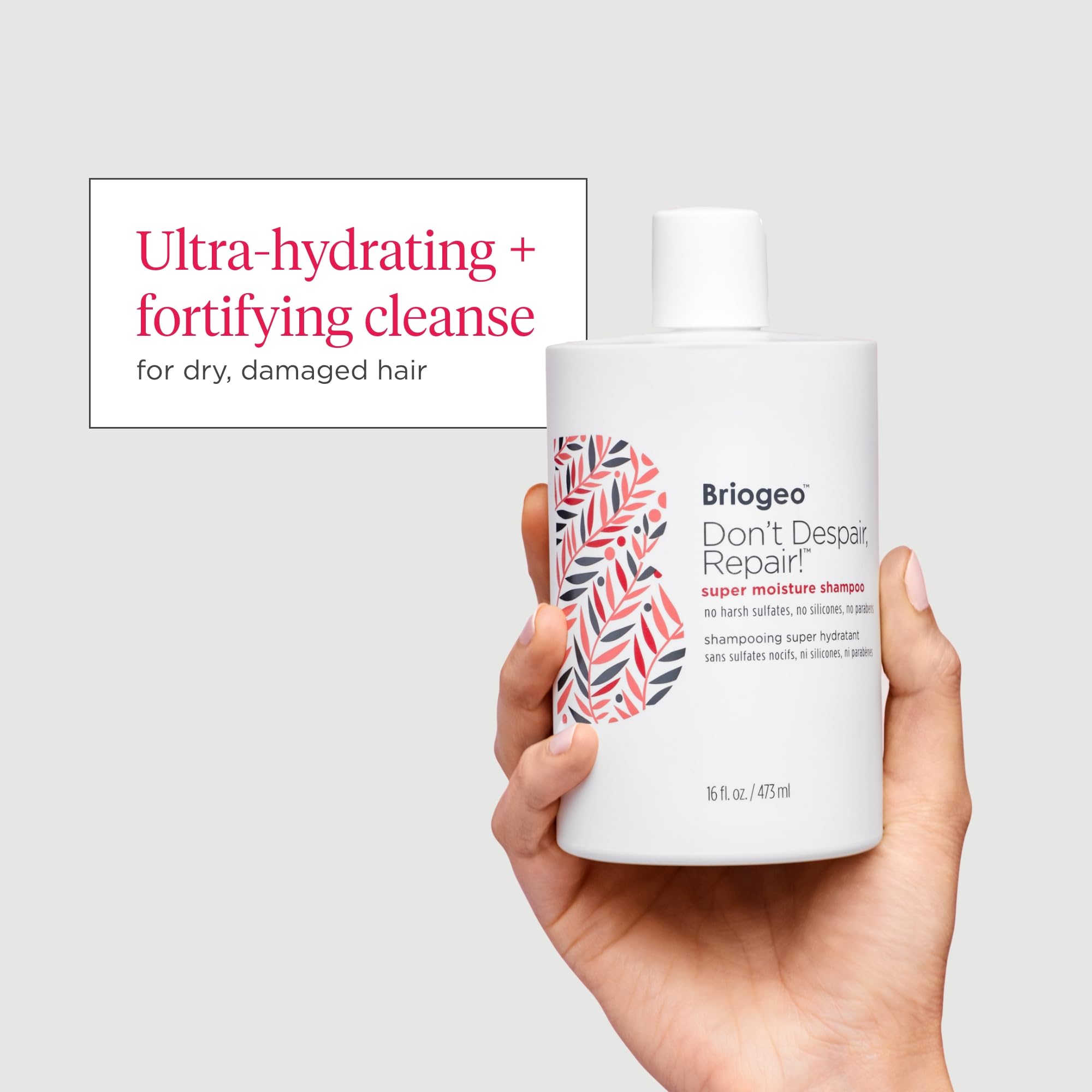 Briogeo Don't Despair, Repair! Super Moisture Shampoo for Dry Damaged Hair - Argan Oil Infused Protein Shampoo & Hair Treatment | Vegan & Cruelty-Free | Deep Hydration for Color-Treated & Frizzy Hair | Salon Quality Hair Care at Home
