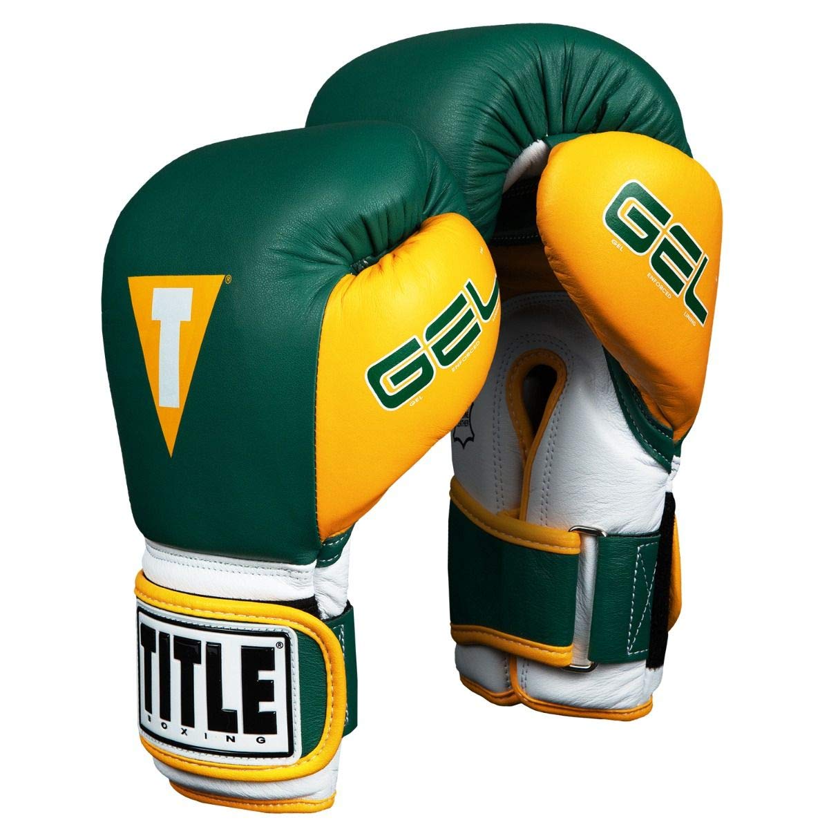 TITLE Boxing Gel World V2T Training Bag Gloves - Premium MMA & Kickboxing Gear for Men & Women - Green/Gold/White Color - X-Large Size - Perfect for Heavy Bag Workouts, Boxing Training & Fitness Classes