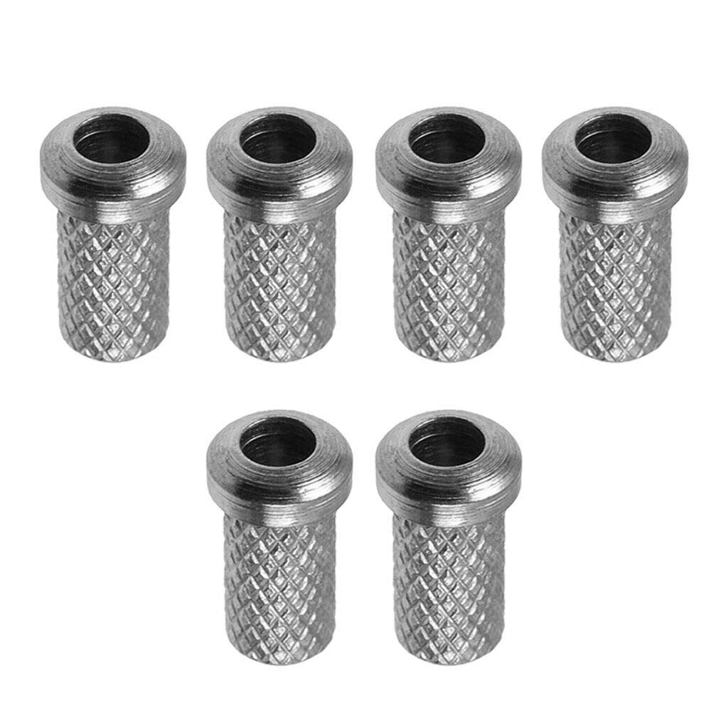 6-Piece Iron Chrome Through-Body Guitar String Bushings for Electric Guitar DIY & Repair - Perfect for Upgrades, Custom Builds, and Maintenance