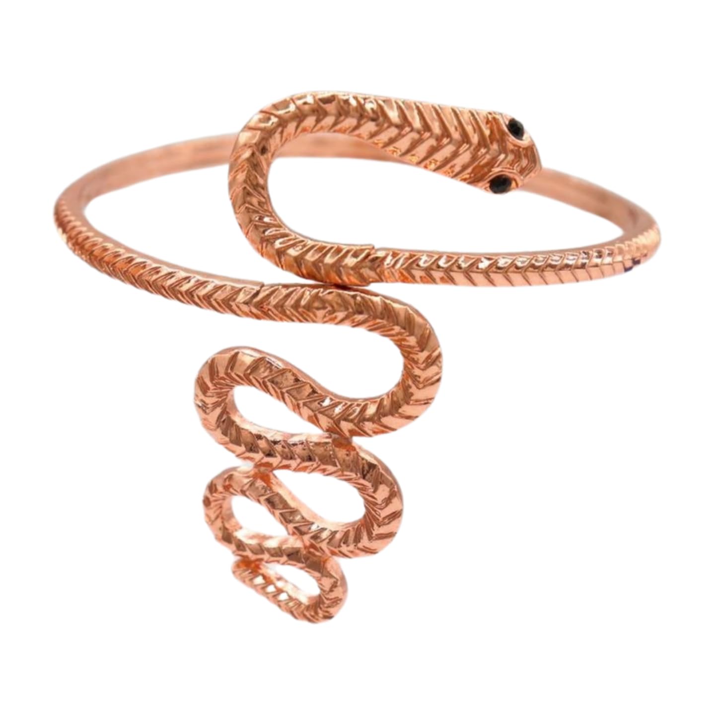 Elegant Rose Gold Snake Wrap Around Upper Arm Cuff Bracelet for Women - Fashion Jewelry for Parties, Weddings & Special Occasions