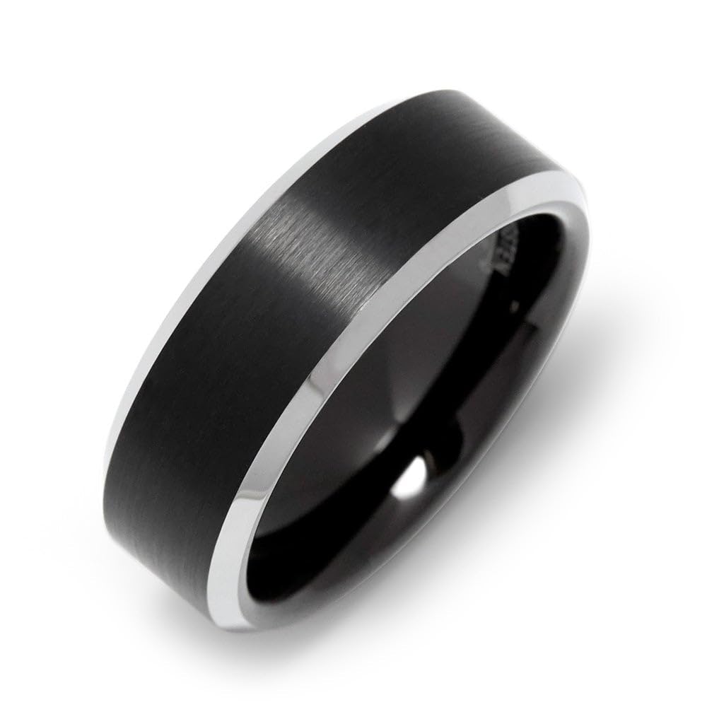 Custom Engraved Men's Black Tungsten Ring - Personalized Wedding Band for Him - Durable Brushed Finish - Perfect Gift for Dad, Husband, Anniversary - Ideal for Everyday Wear & Special Occasions